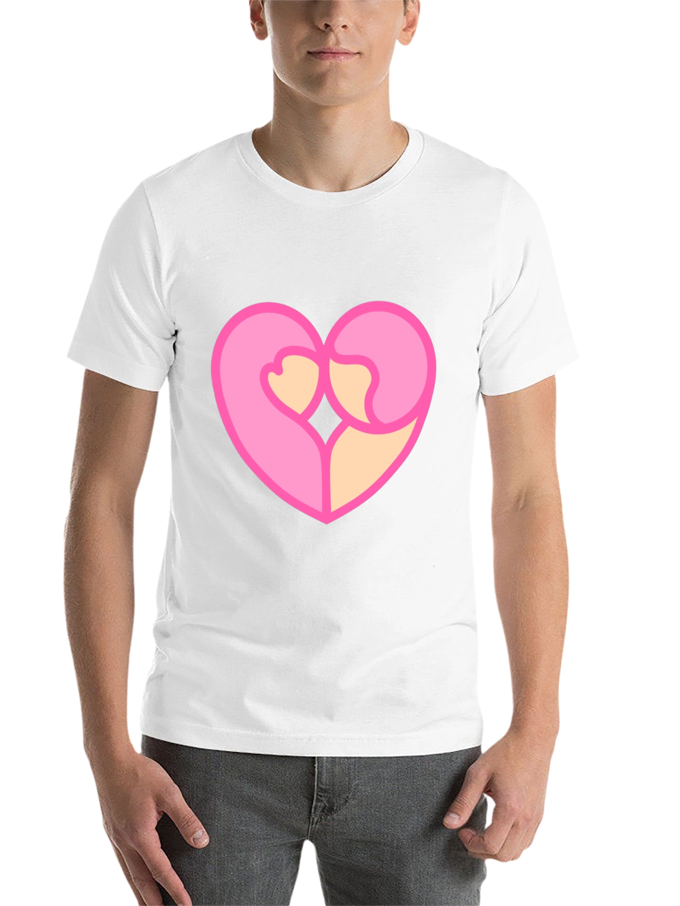 Black Heart Hug Graphic Tee - Black Cotton Blend view 14