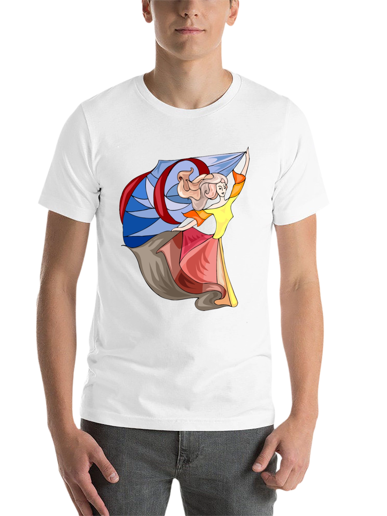 Black Whimsical Dancer Graphic Tee - Black Cotton Blend view 14