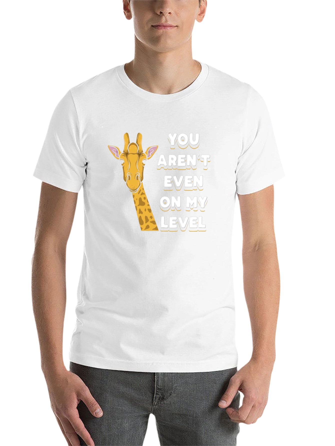 Black Funny Giraffe T-Shirt - You Aren't Even On My Level view 14