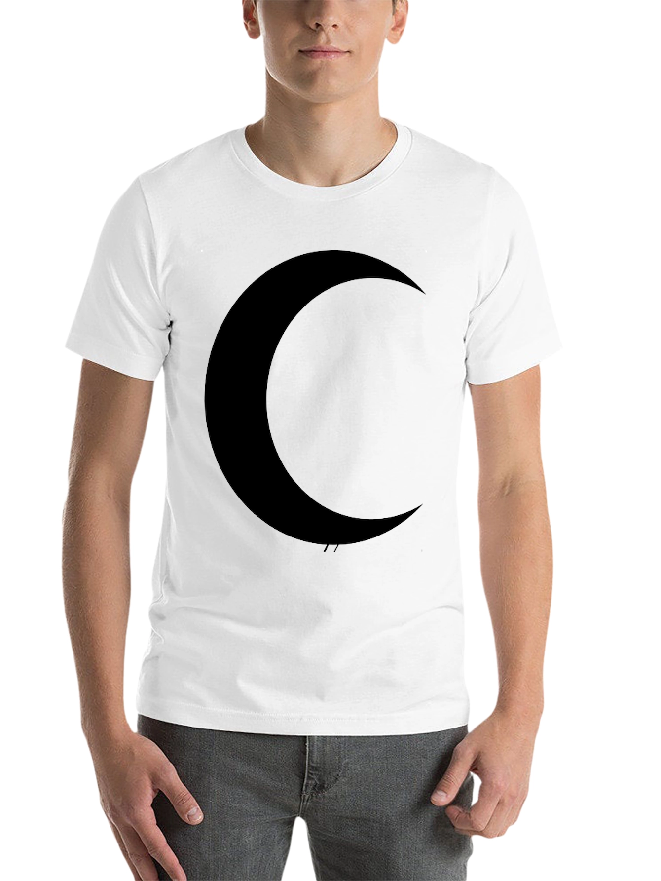 Black Midnight Moon Black T-Shirt - Stylish Crescent Graphic Tee view 14