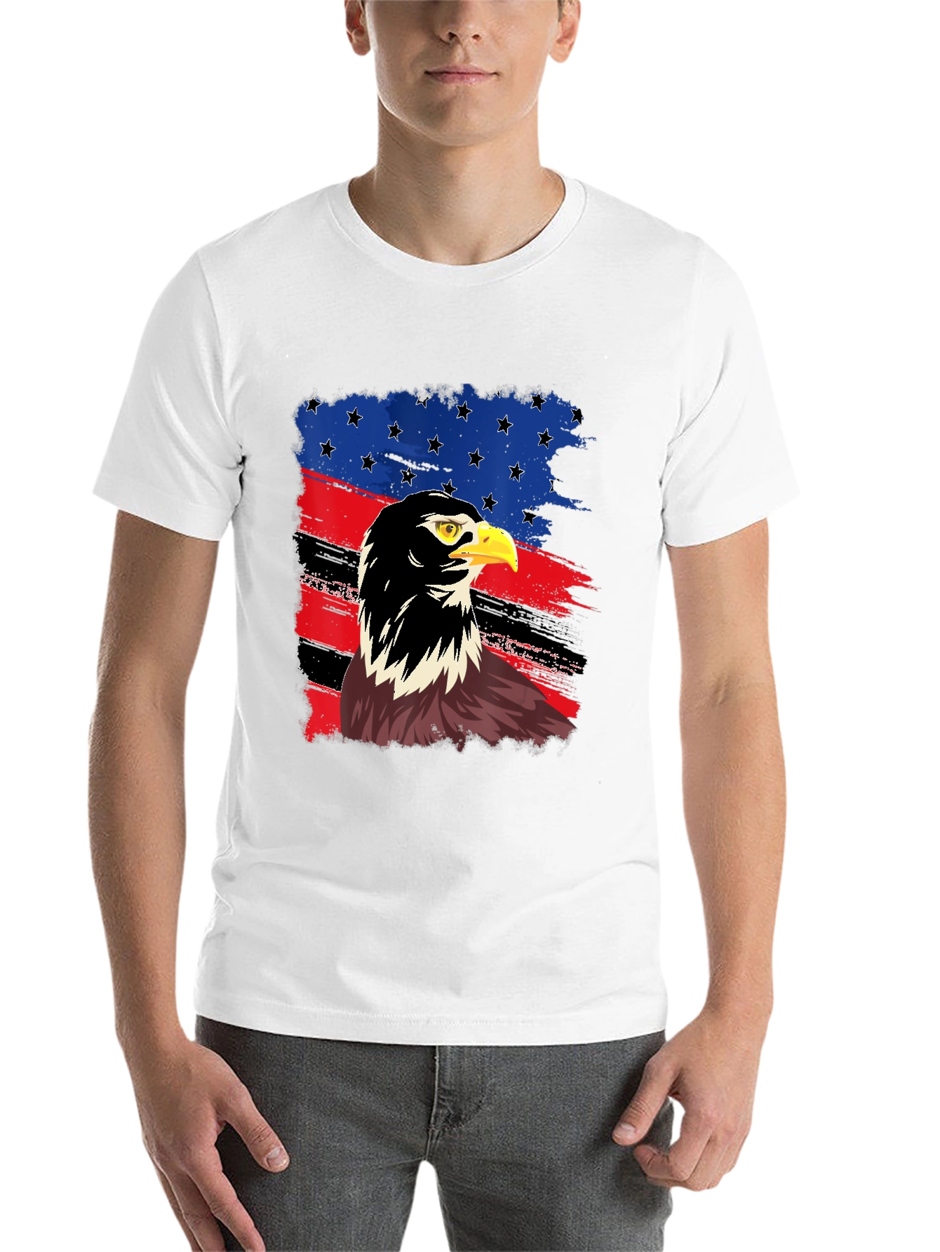 Black American Eagle Flag Graphic T-Shirt view 14