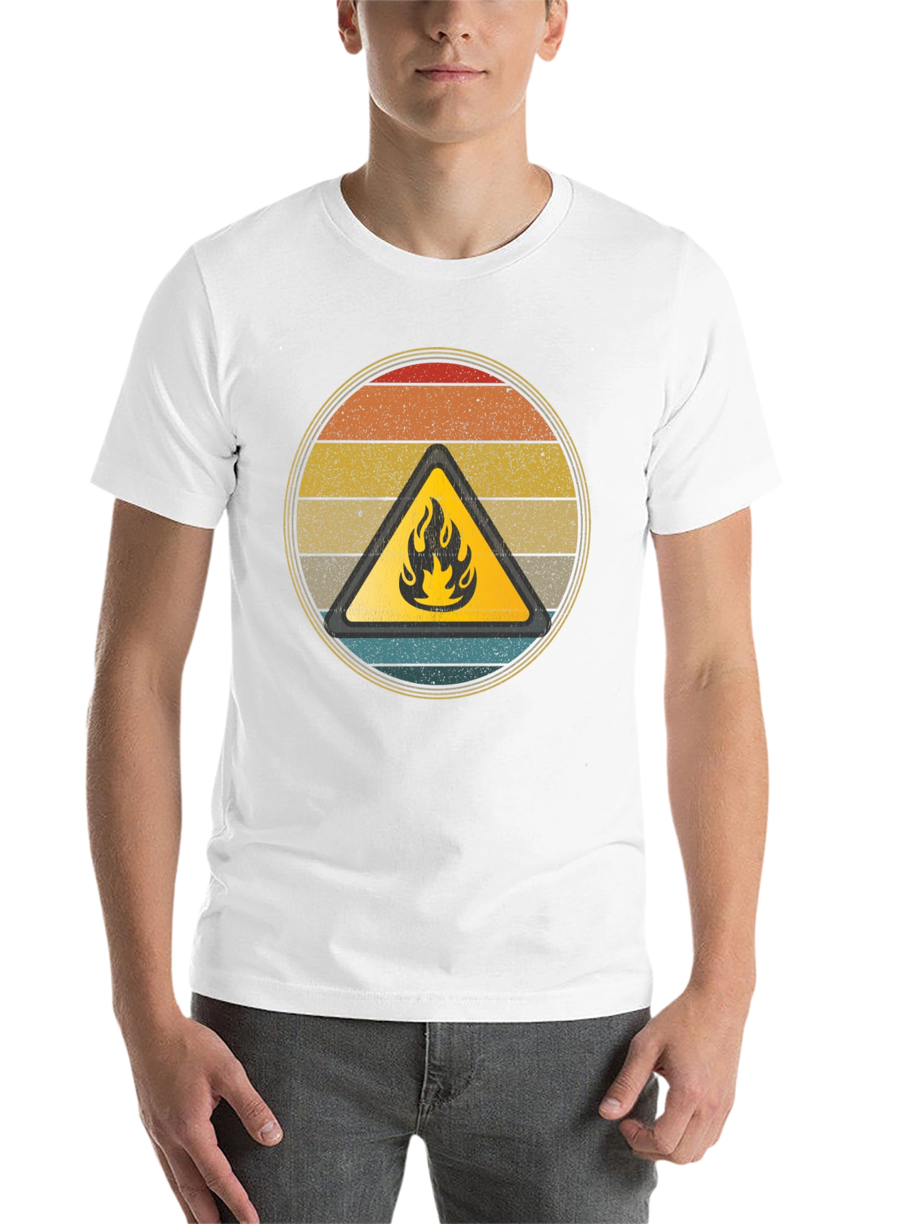 Black Retro Fire Hazard Graphic Tee view 14