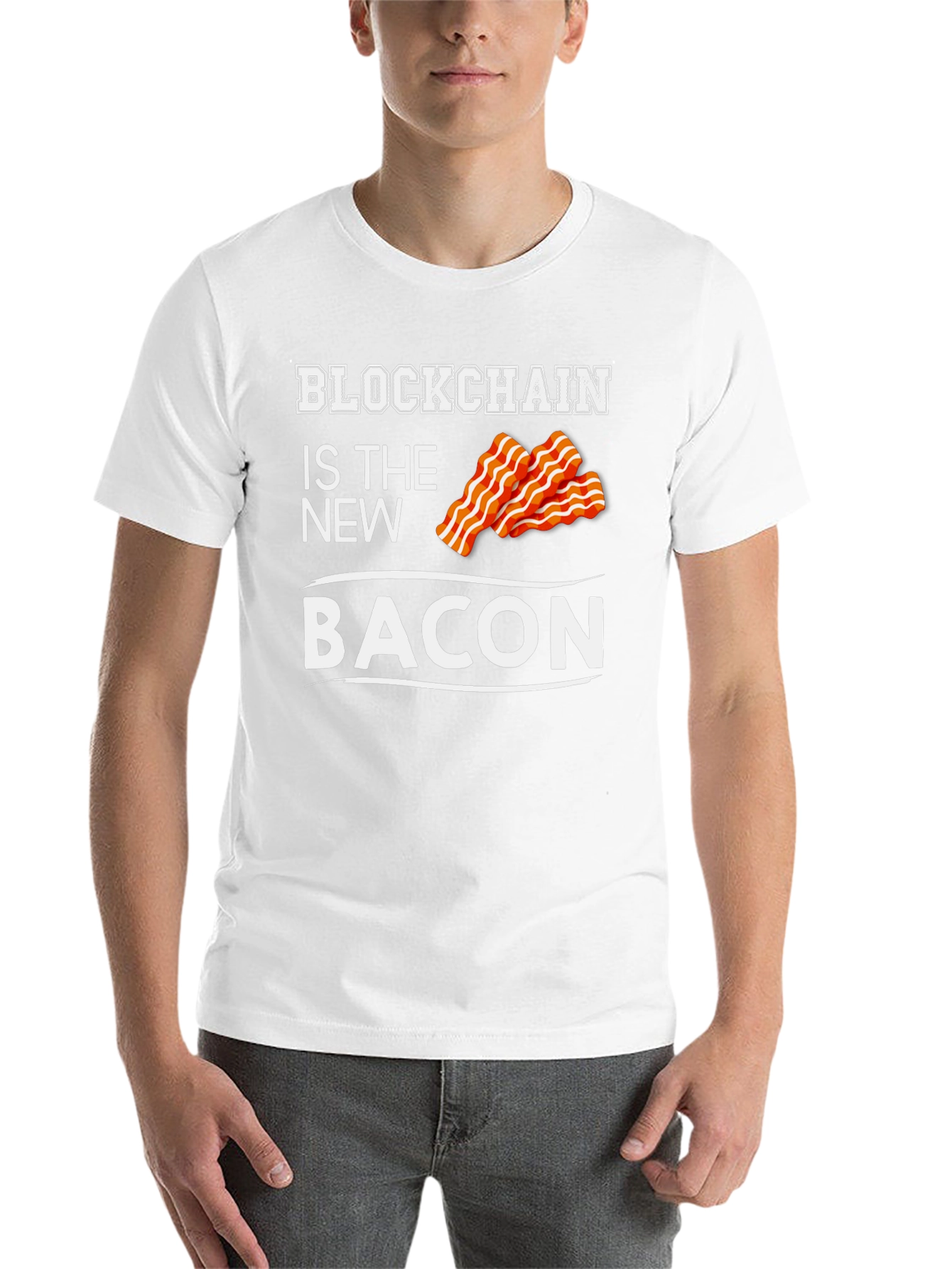 Black Blockchain is the New Bacon Graphic T-Shirt view 14