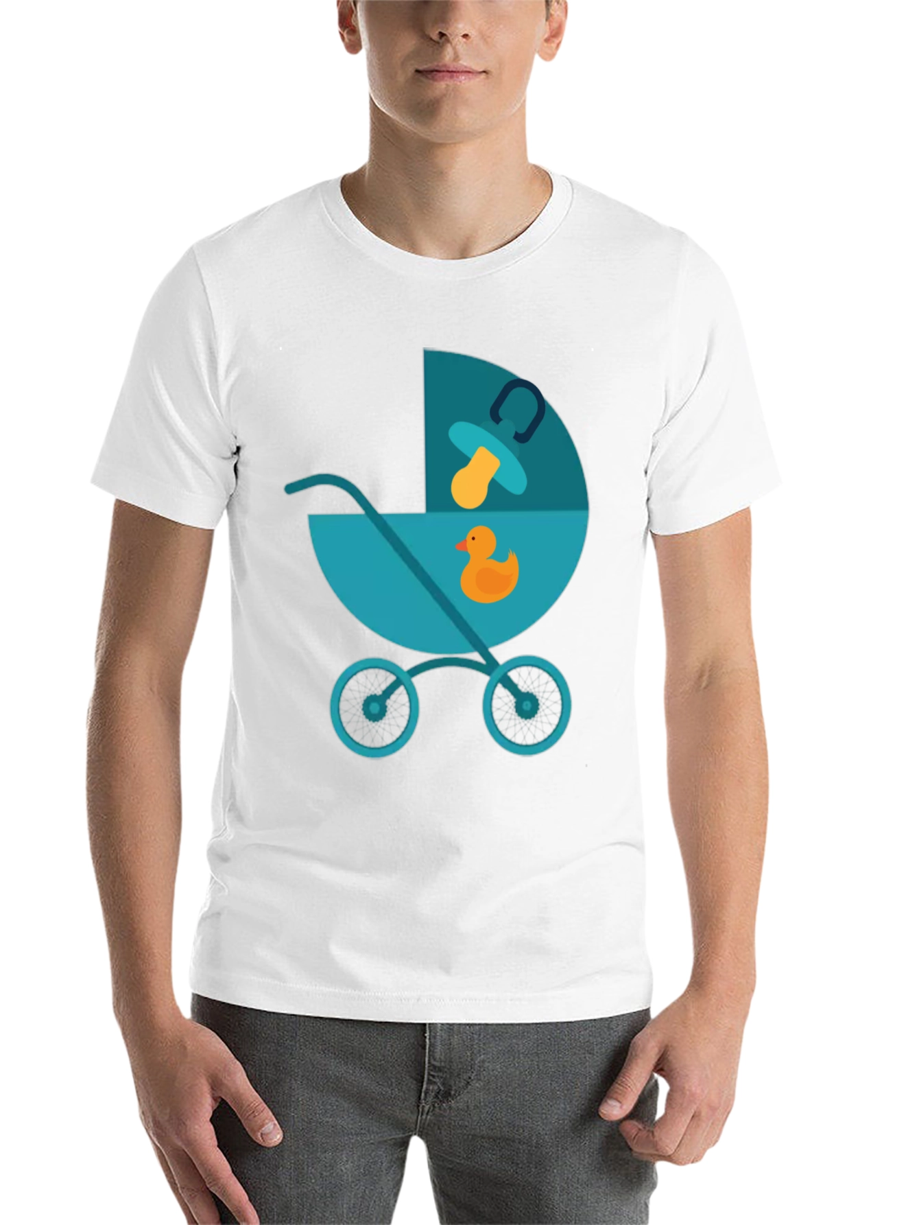 Black Cute Baby Stroller Graphic T-Shirt - Soft Cotton Tee view 14