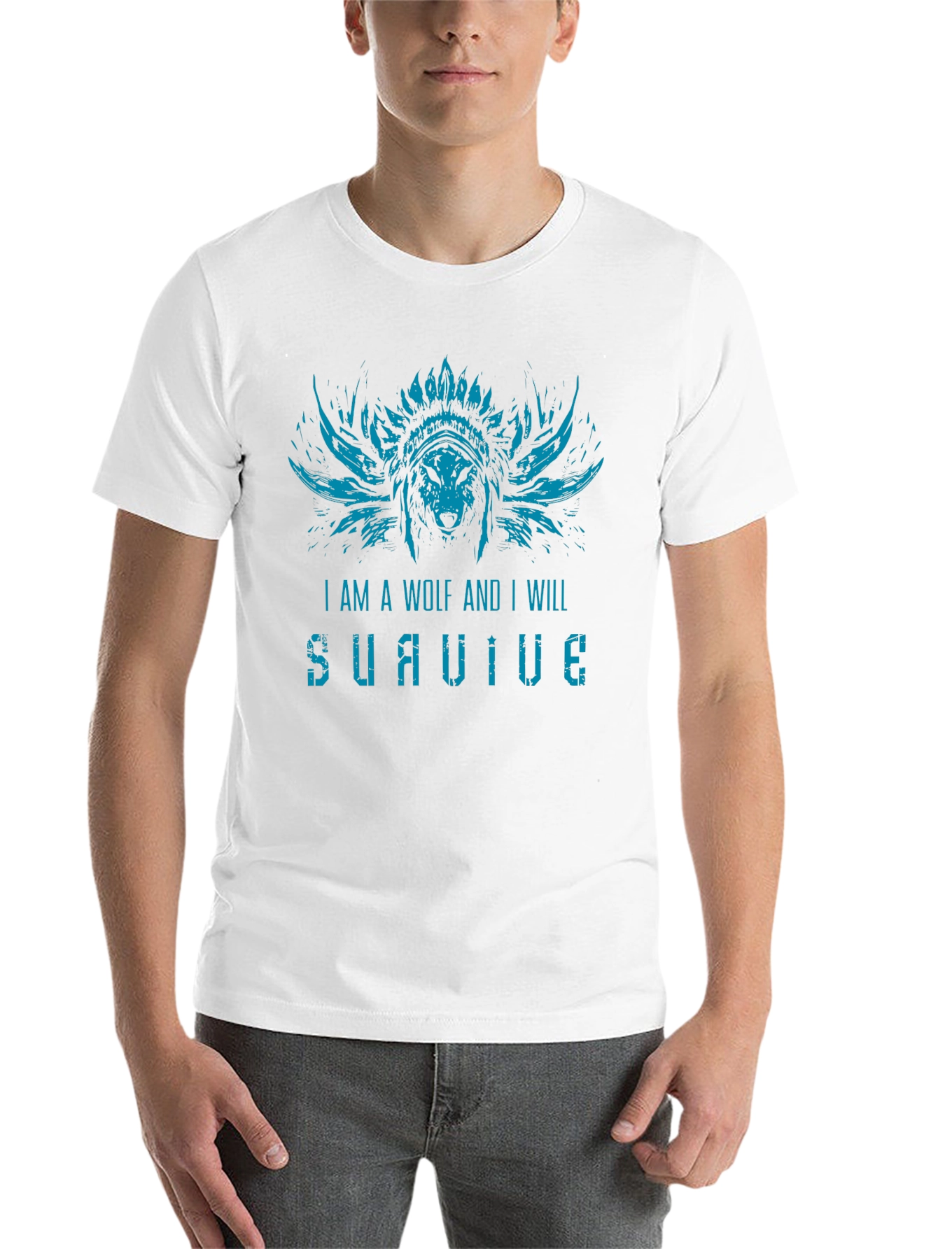 Black Wolf Survive Graphic T-Shirt view 14