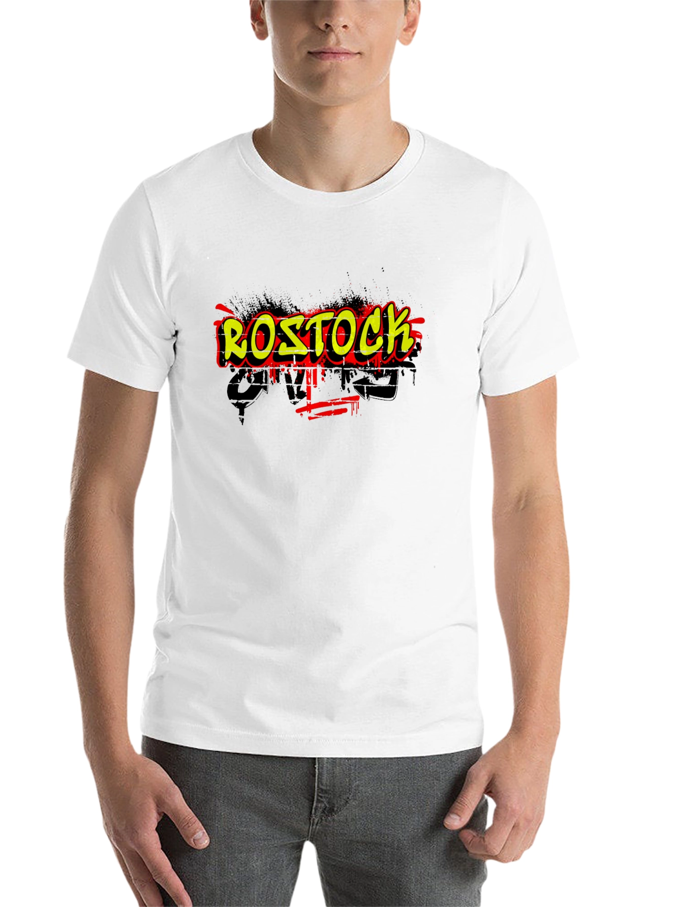 Black Rostock Graffiti Graphic Tee - Urban Style view 14