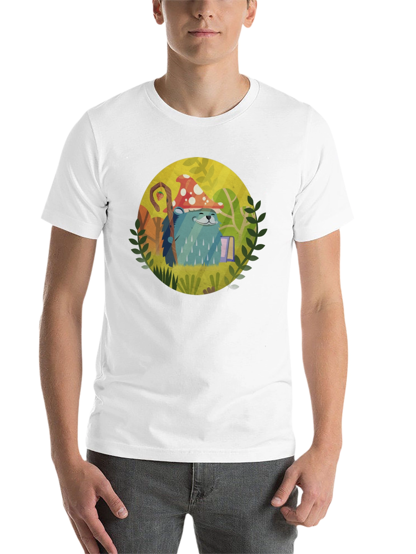 Black Whimsical Hedgehog T-Shirt view 14