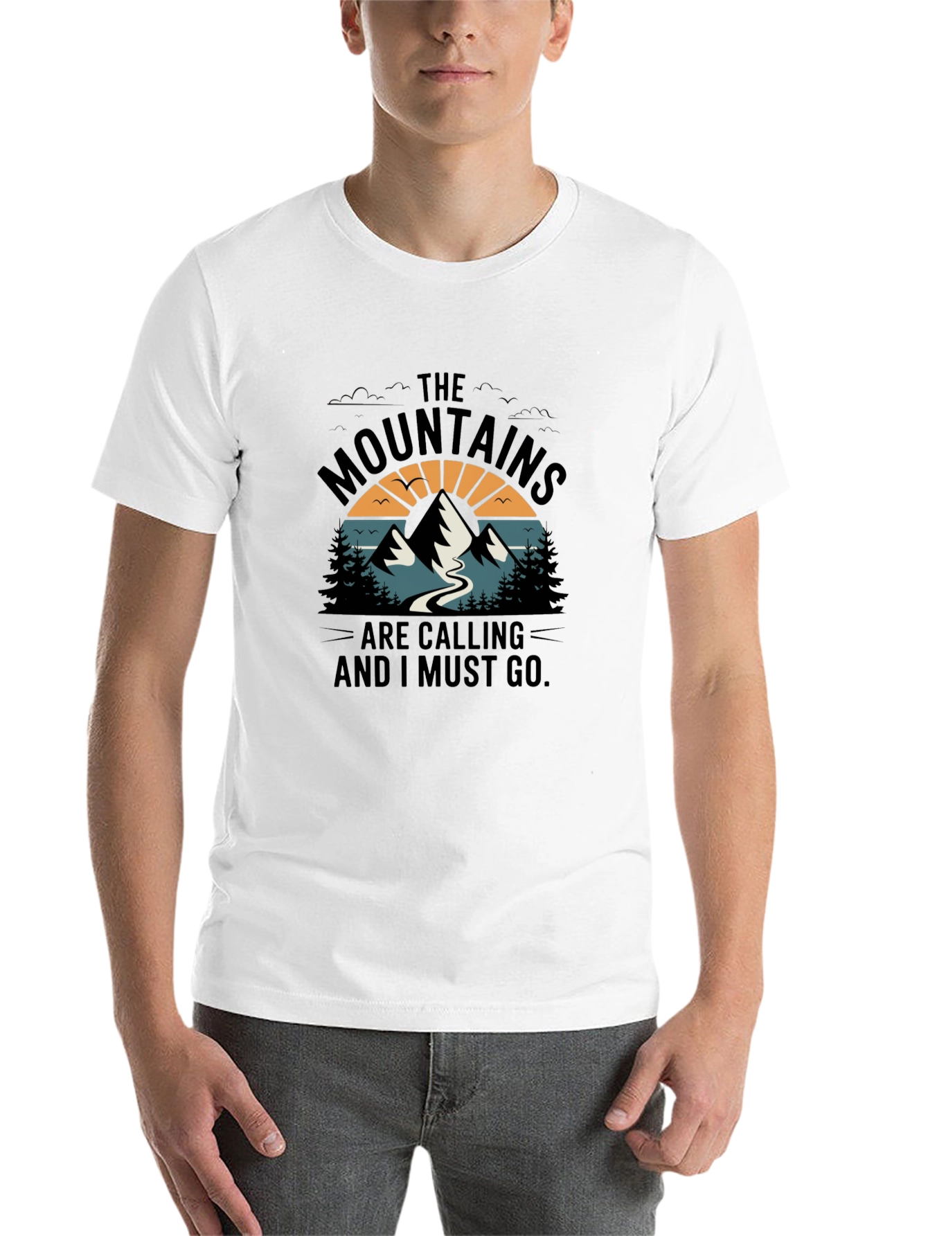 Black Mountains Are Calling Black Graphic Tee view 14