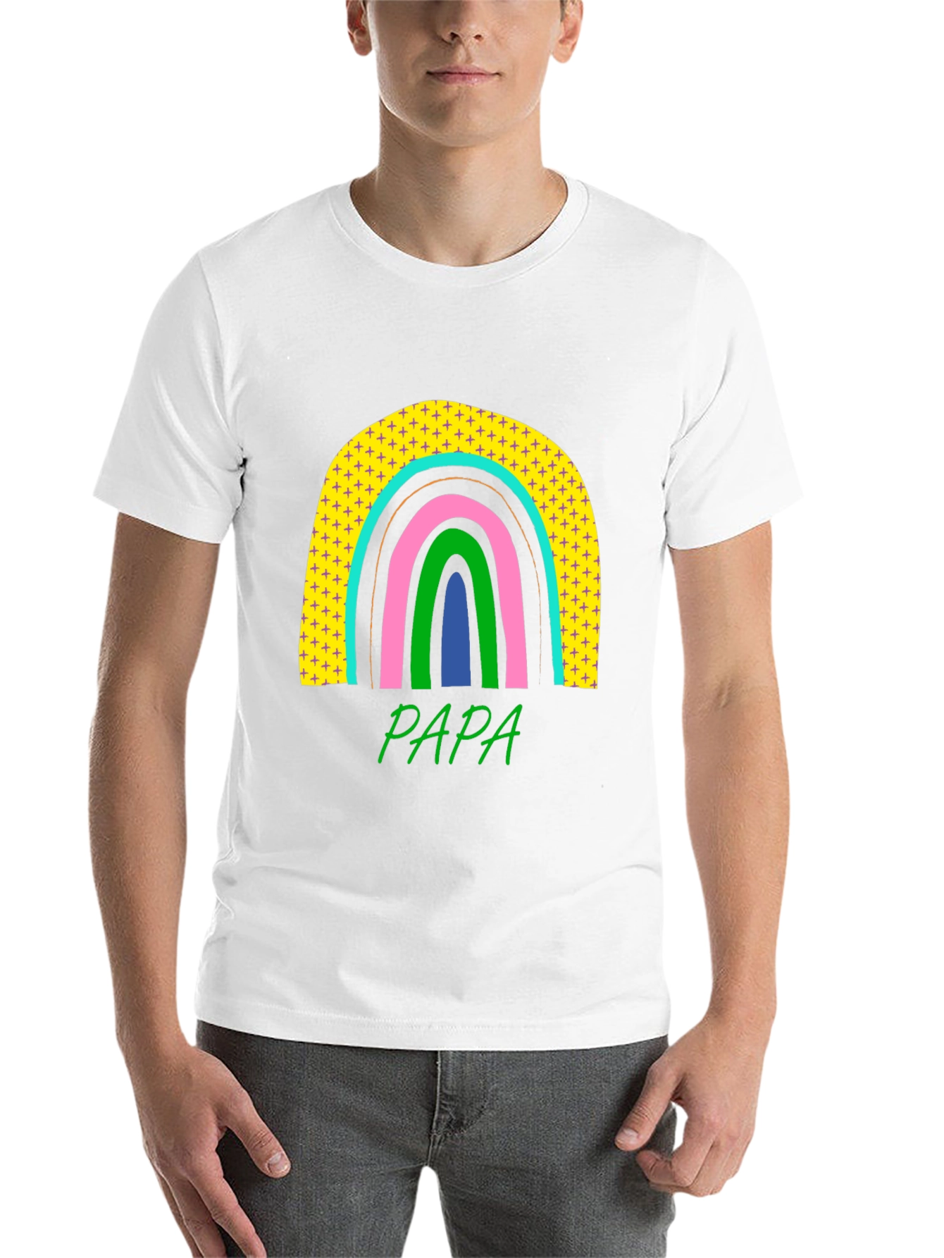 Papa Rainbow Graphic Tee - Father's Day Gift - 14
