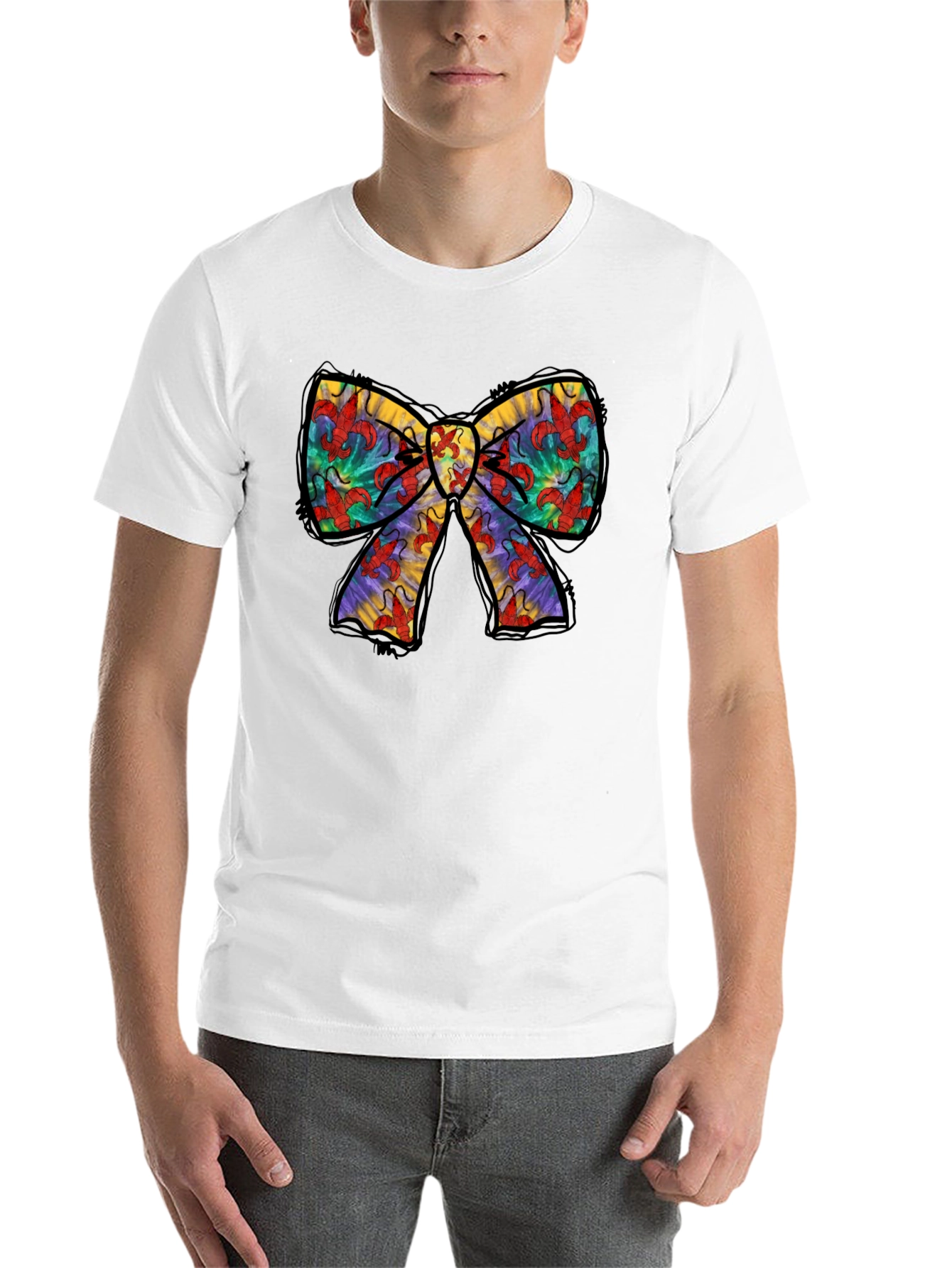 Black Crawfish Bow Tie Graphic T-Shirt view 14