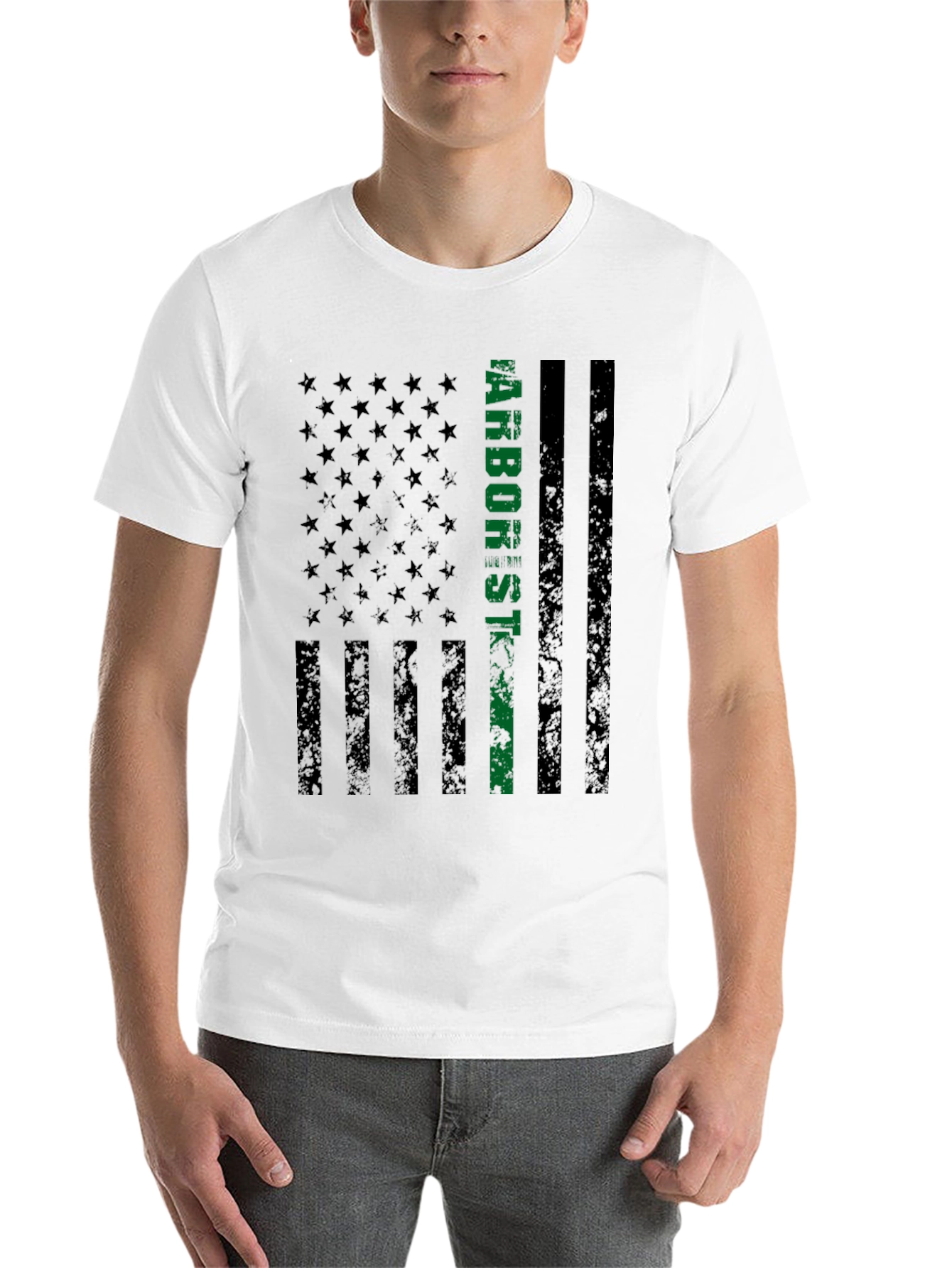 Black Arborist American Flag Graphic Tee view 14