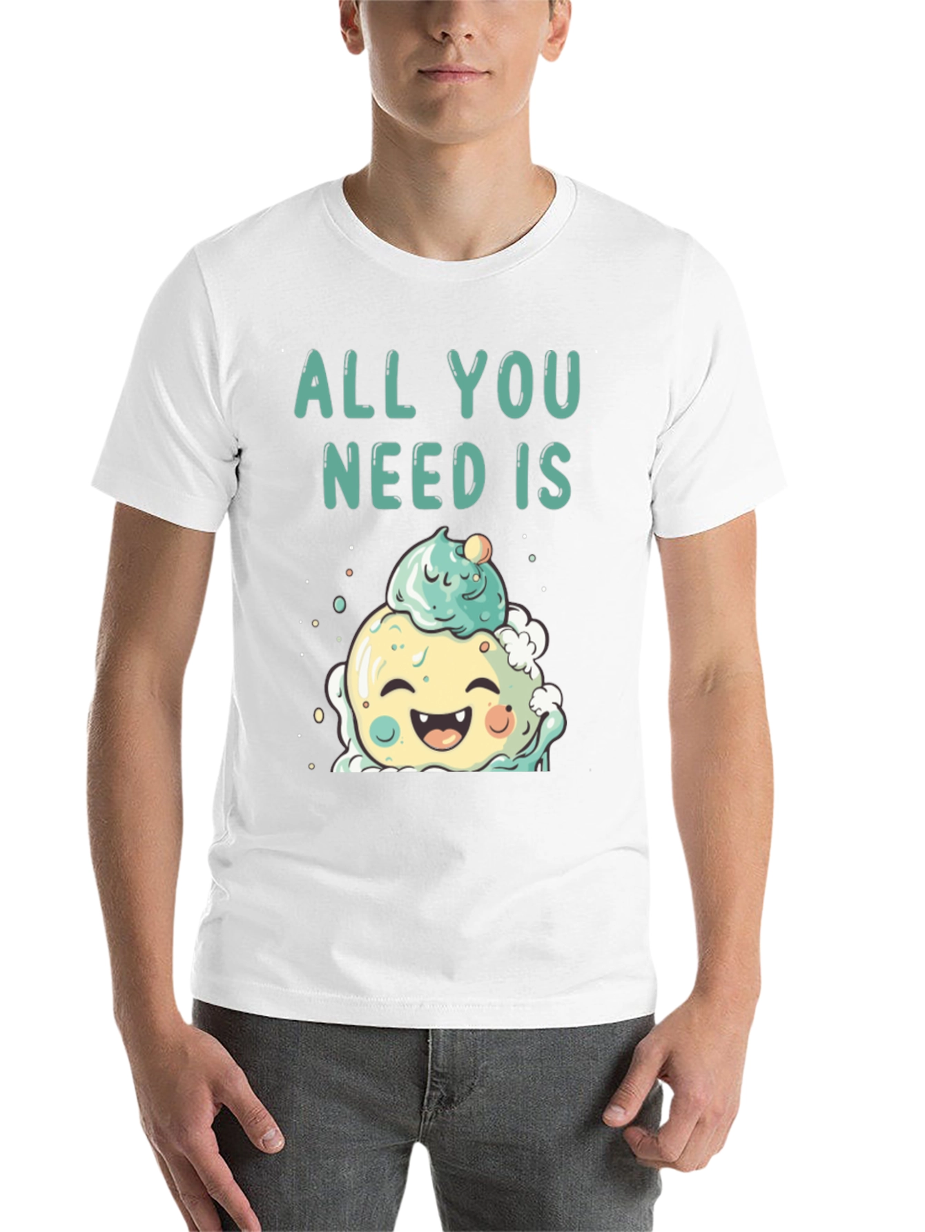 Black All You Need Is Cute Ice Cream T-Shirt view 14