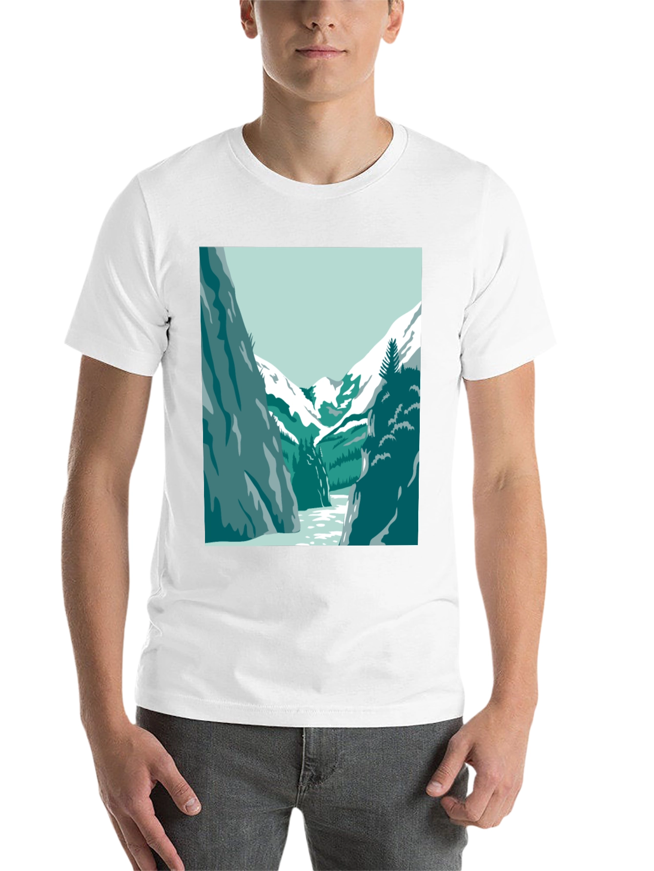 Black Mountain River Graphic Tee - Black Casual T-Shirt view 14