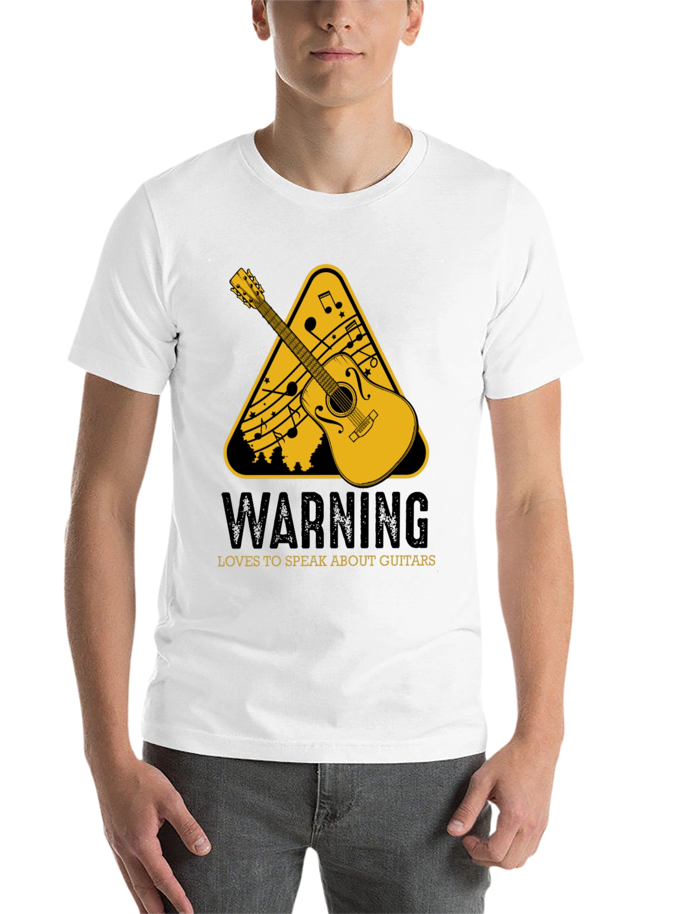 Black Guitar Lover's Warning T-Shirt view 14