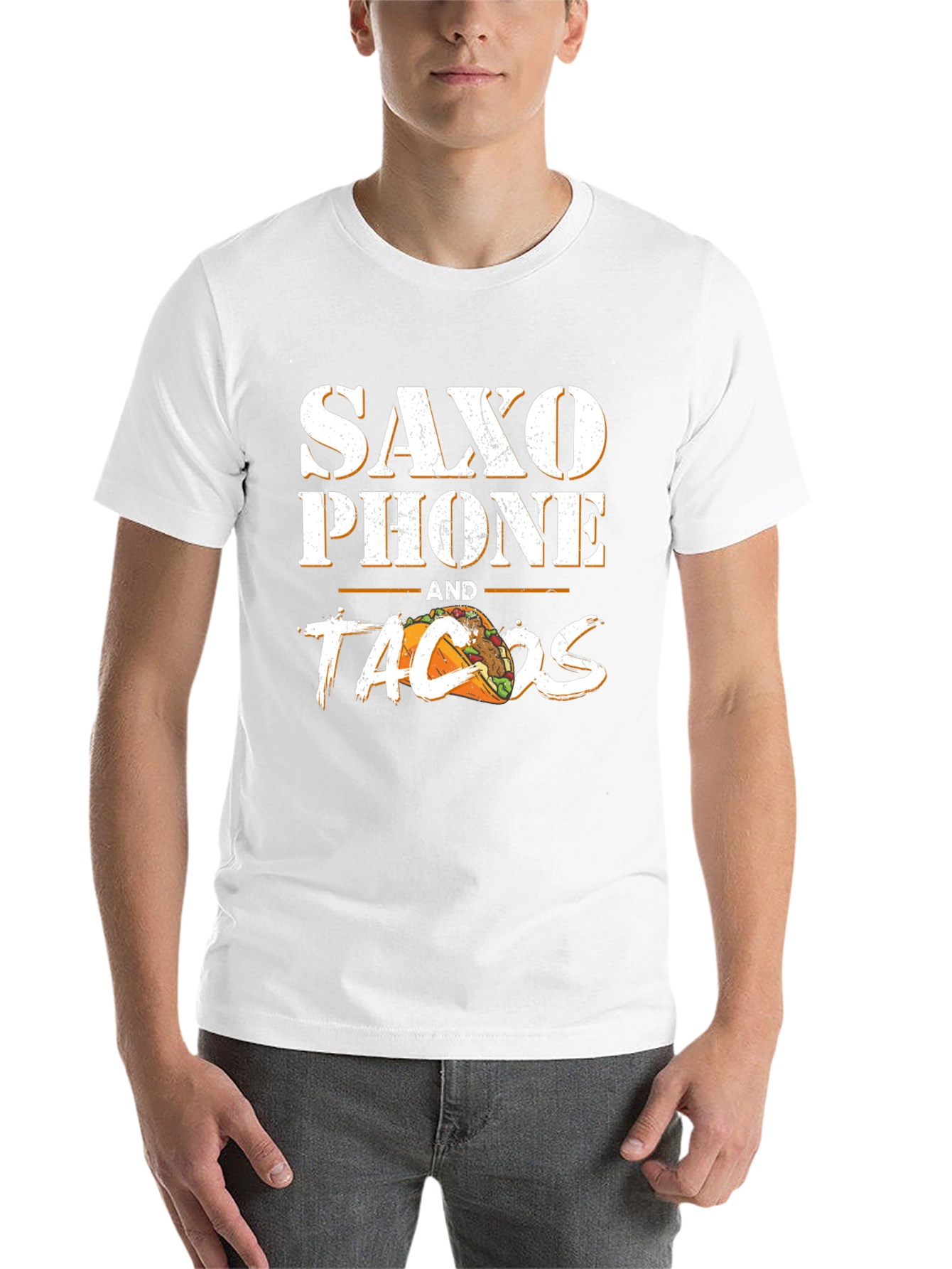 Black Saxophone and Tacos Graphic T-Shirt view 14