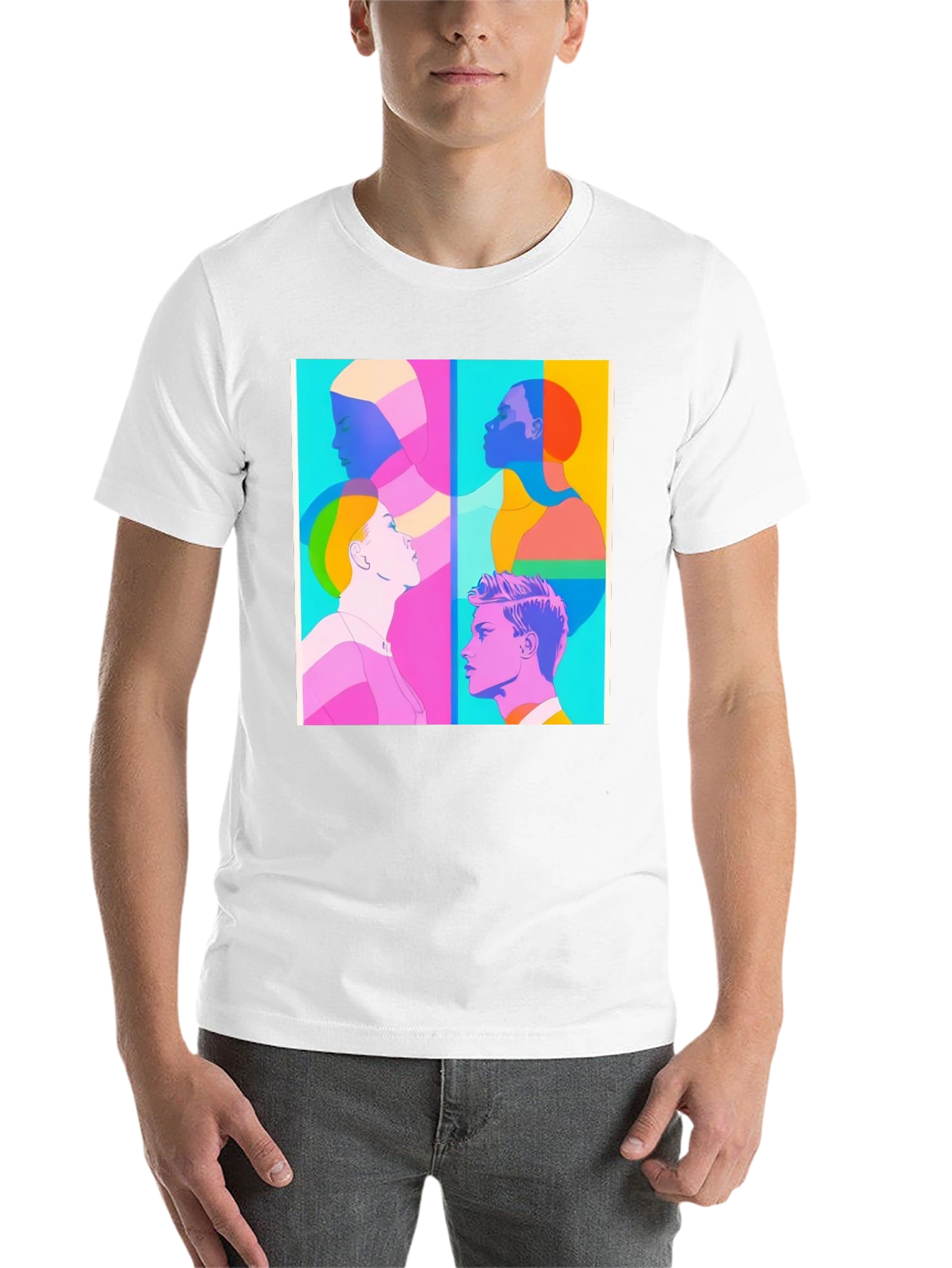 Black Modern Art Graphic Tee - Unisex Black T-Shirt view 14