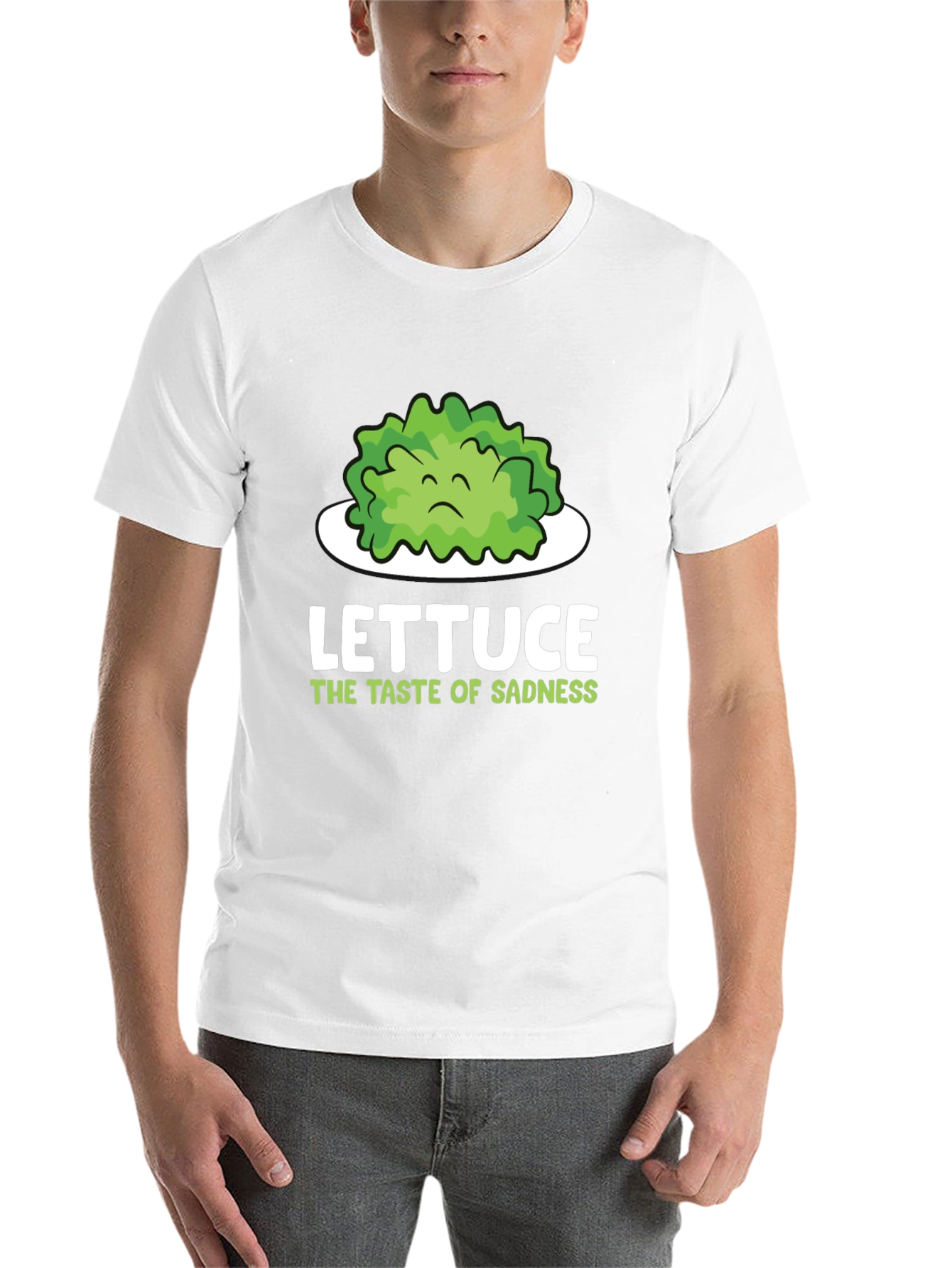 Black Lettuce Taste of Sadness T-Shirt - Funny Vegan Tee view 14