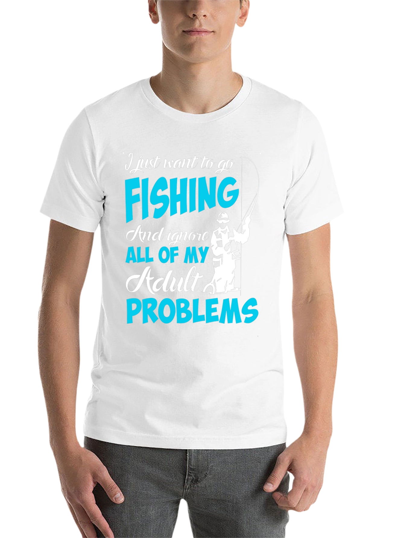 Black Fishing T-Shirt - Ignore Adult Problems view 14