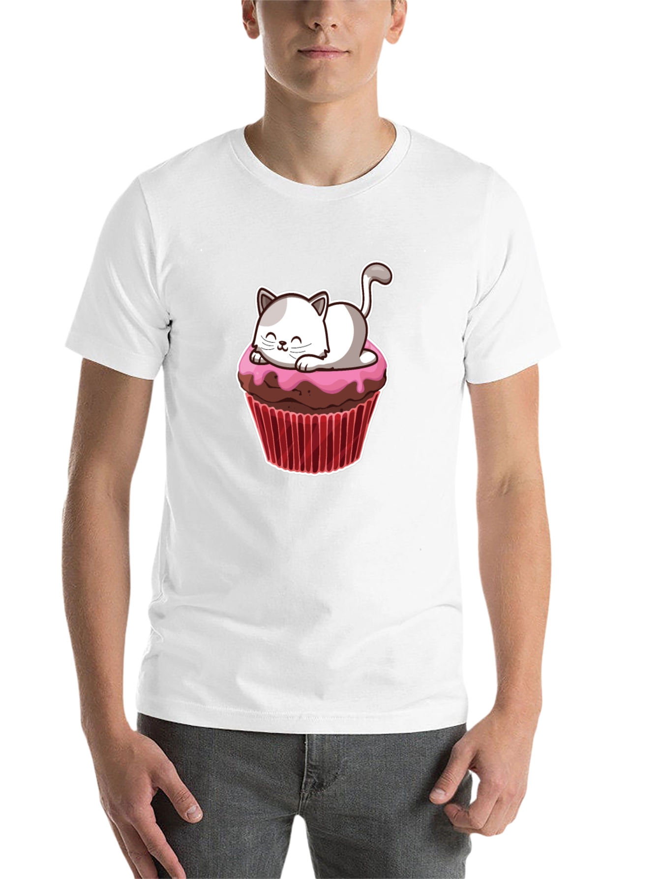 Black Cute Cat Cupcake T-Shirt - Fun & Sweet Design view 14