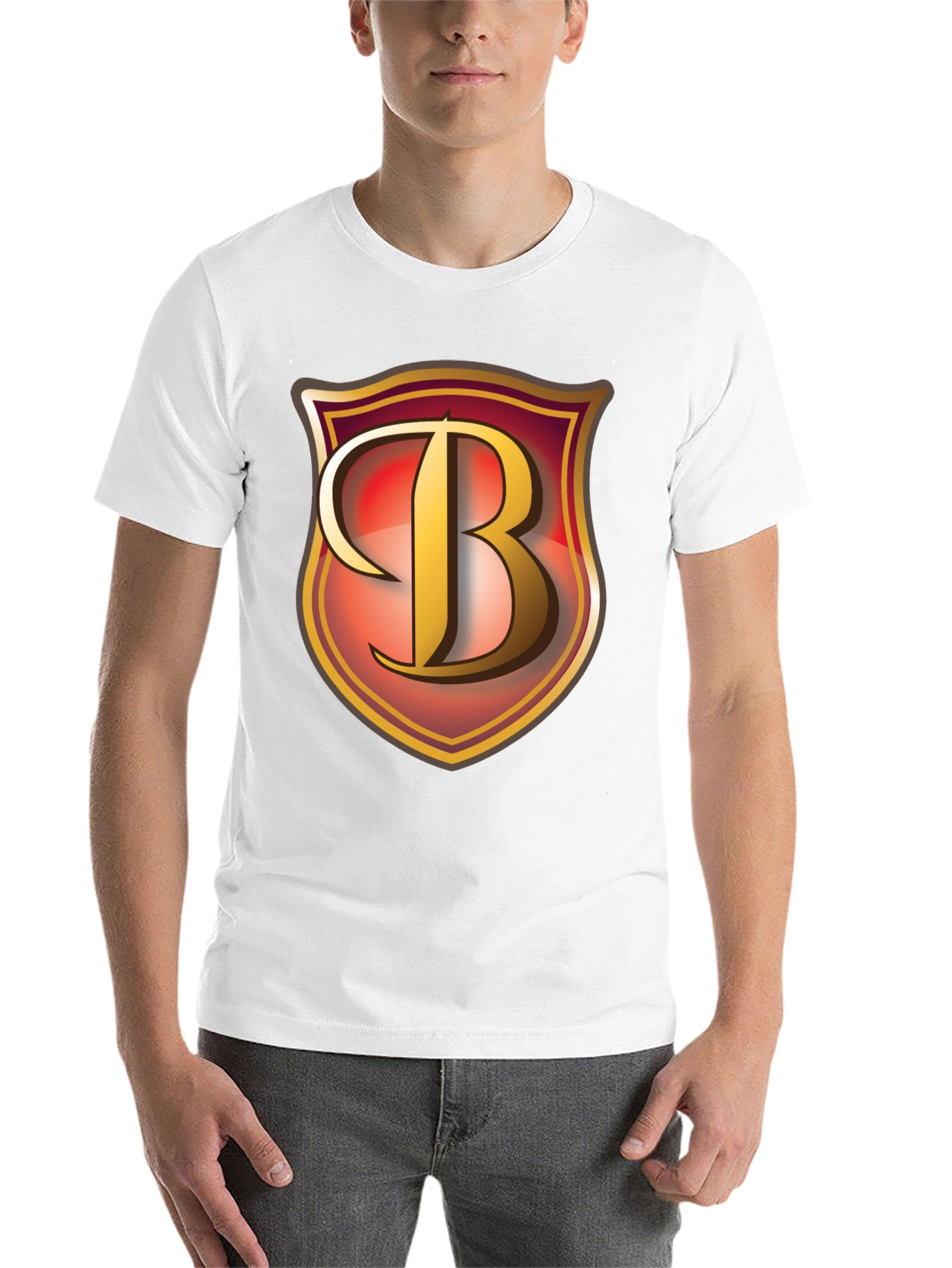 Black Letter B Shield Graphic T-Shirt view 14