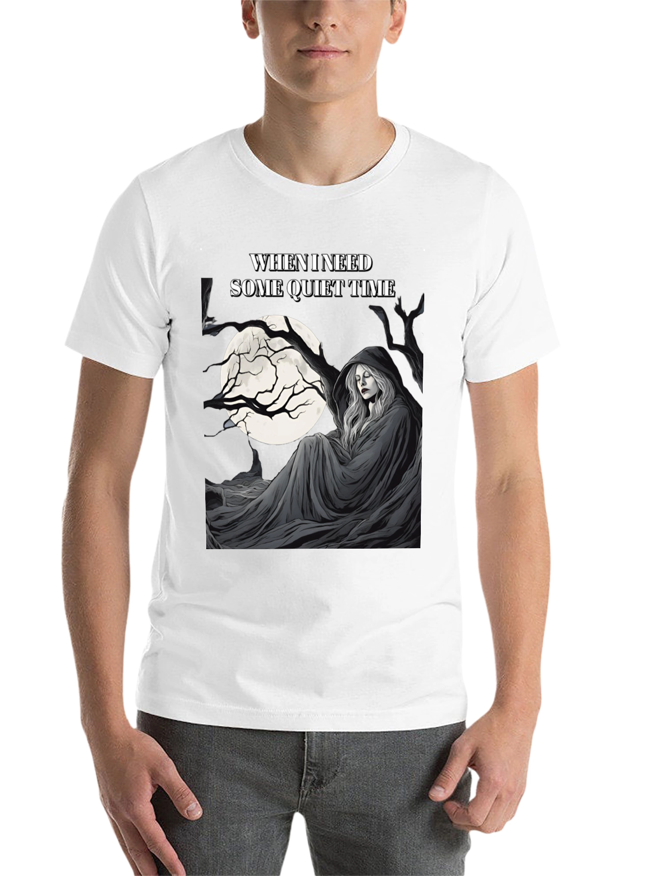 Black Quiet Time Graphic T-Shirt - Dark Humor Tee view 14