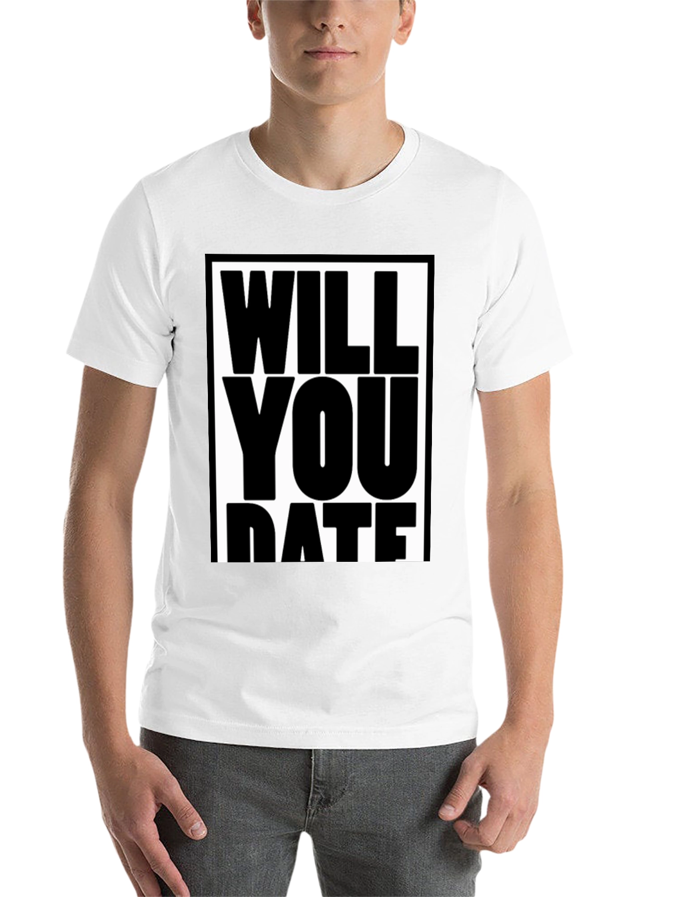 Black Funny Will You Date Graphic Tee Shirt view 14