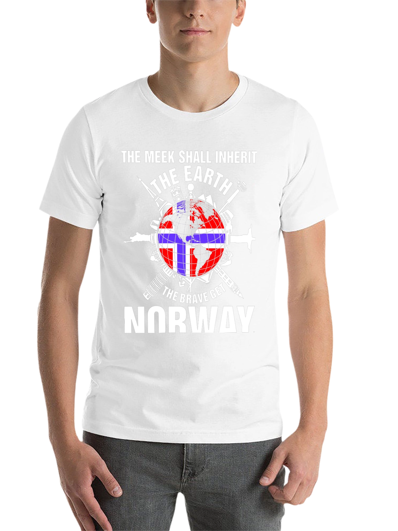 Black Meek Shall Inherit Earth, Brave Get Norway T-Shirt view 14