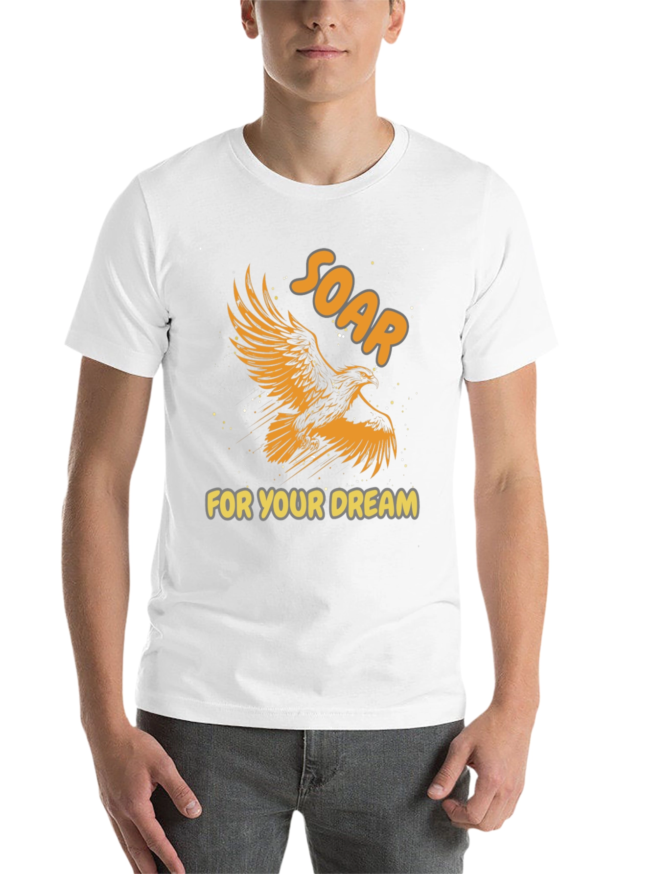 Black Soar for Your Dream Graphic Tee - Inspiring Eagle Design view 14