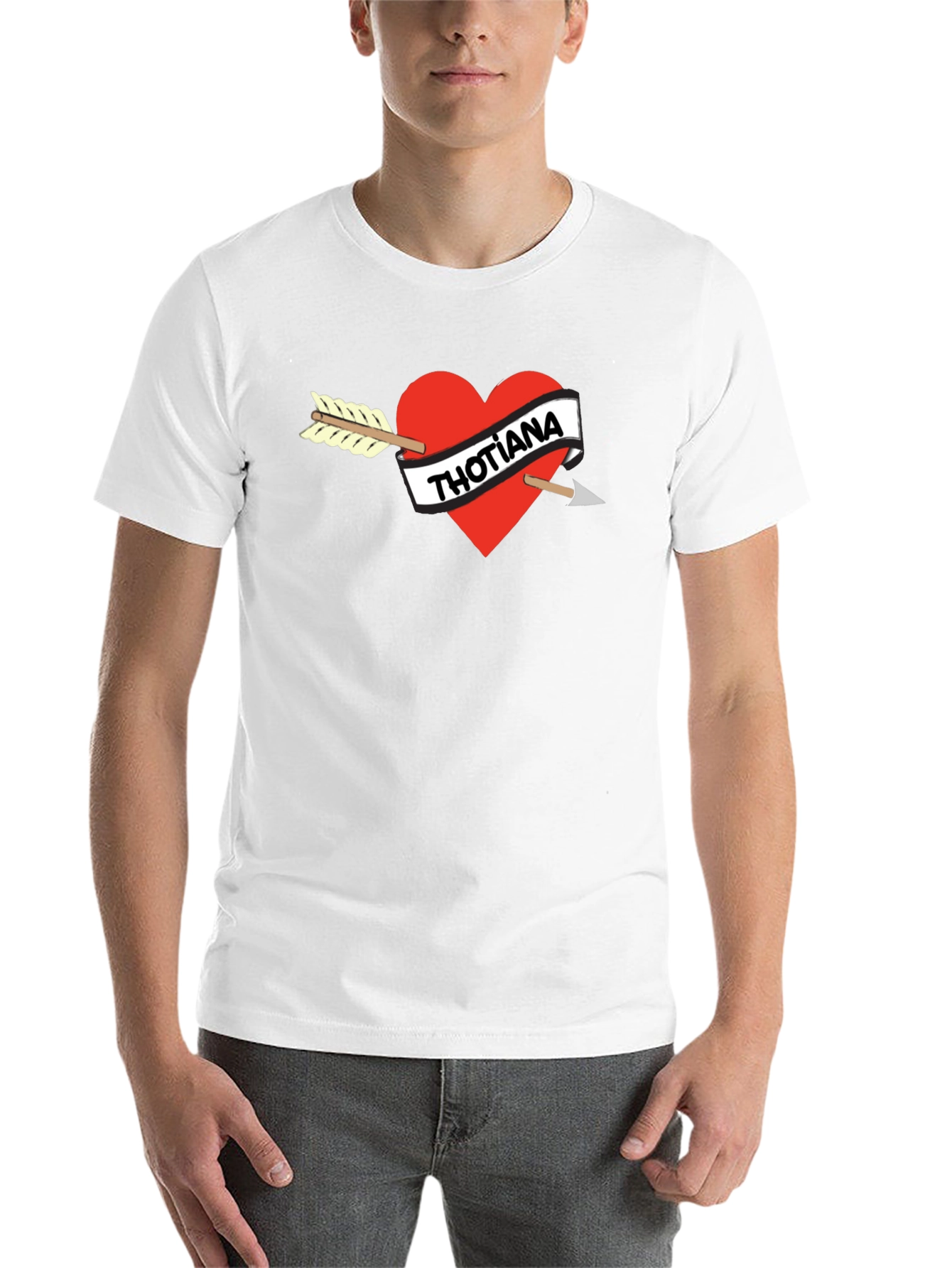 Black Thotiana Heart Arrow Graphic Tee - Unisex Black T-Shirt view 14