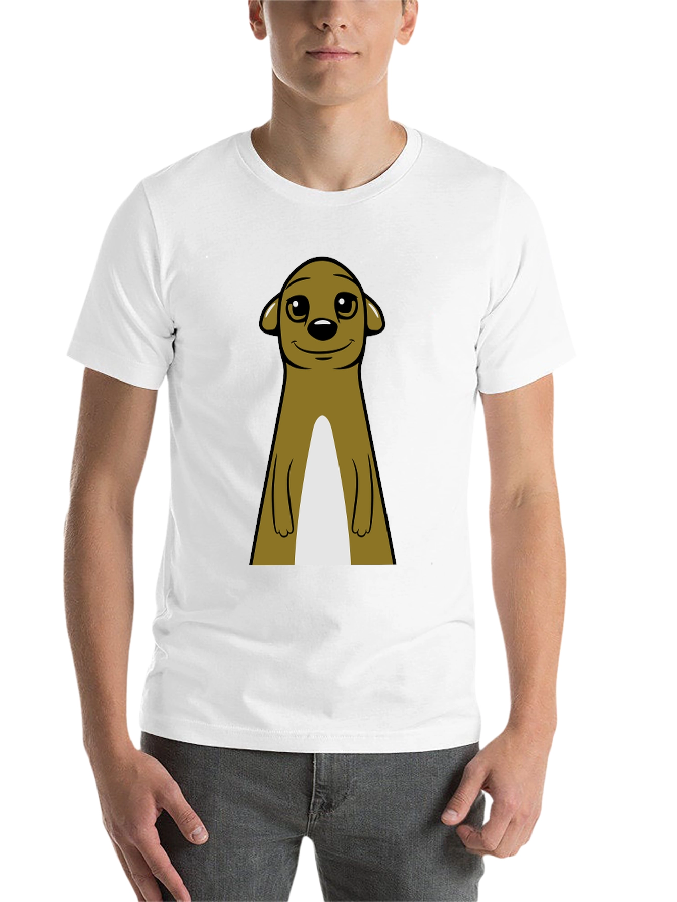 Black Meerkat Graphic Tee - Classic Crew Neck view 14
