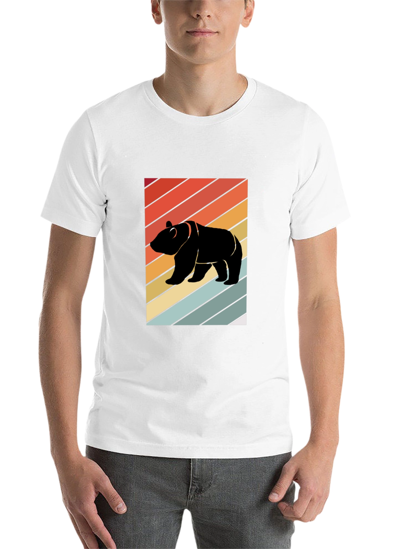 Black Retro Bear Graphic Tee - Black view 14