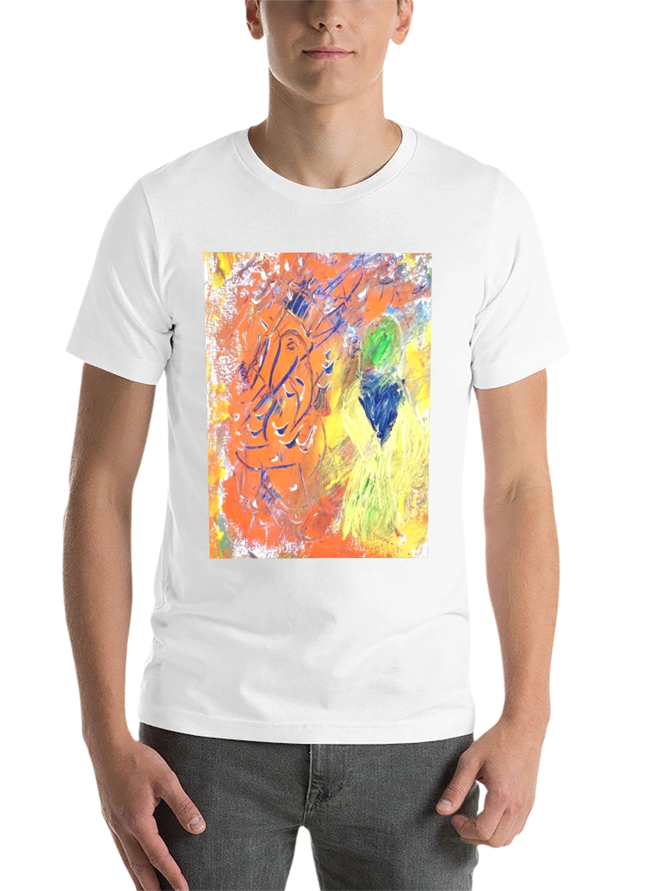 Black Abstract Art Graphic Tee - Unisex Black T-Shirt view 14