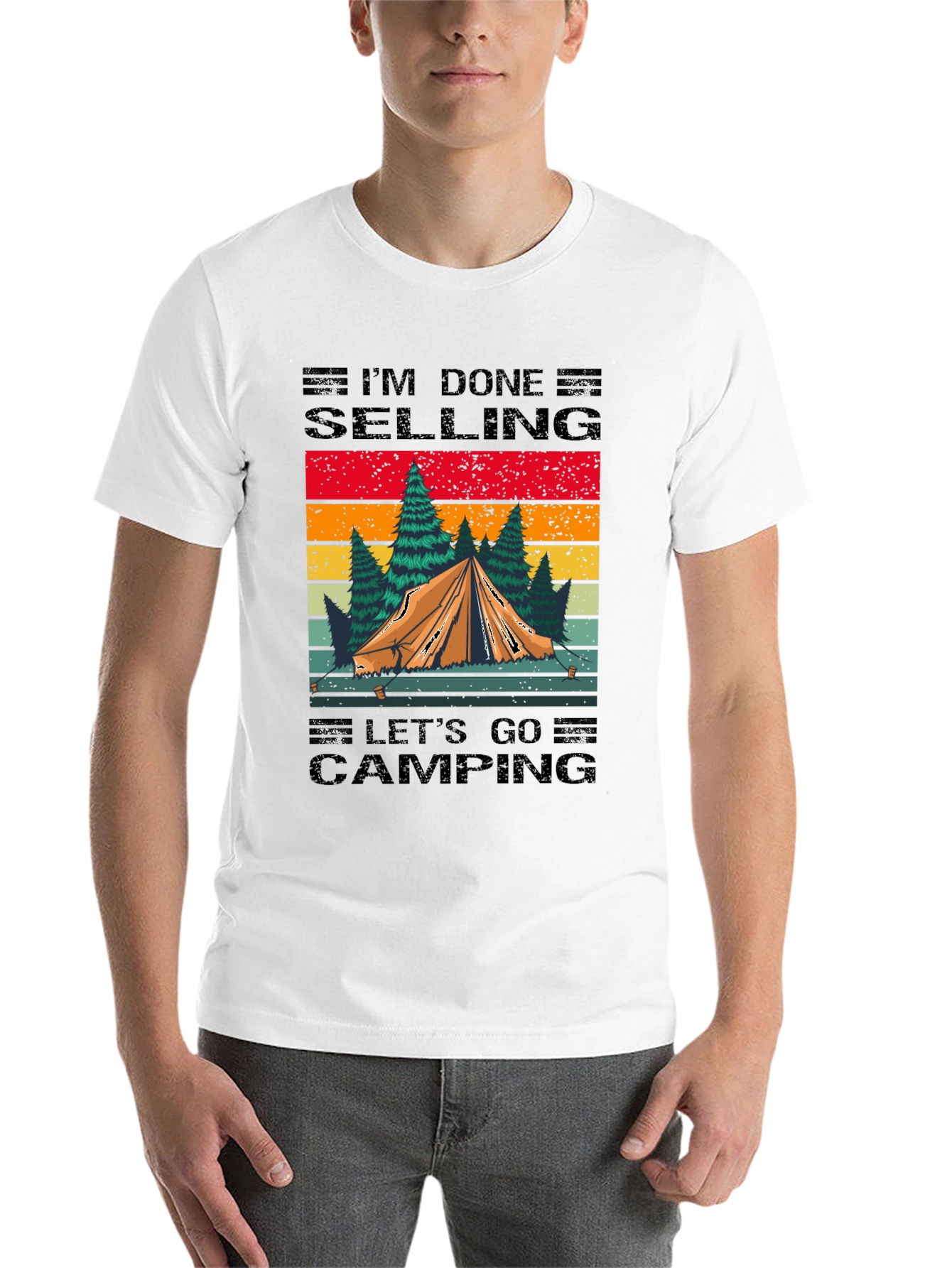 Black Camping T-Shirt: I'm Done Selling, Let's Go Camping! view 14