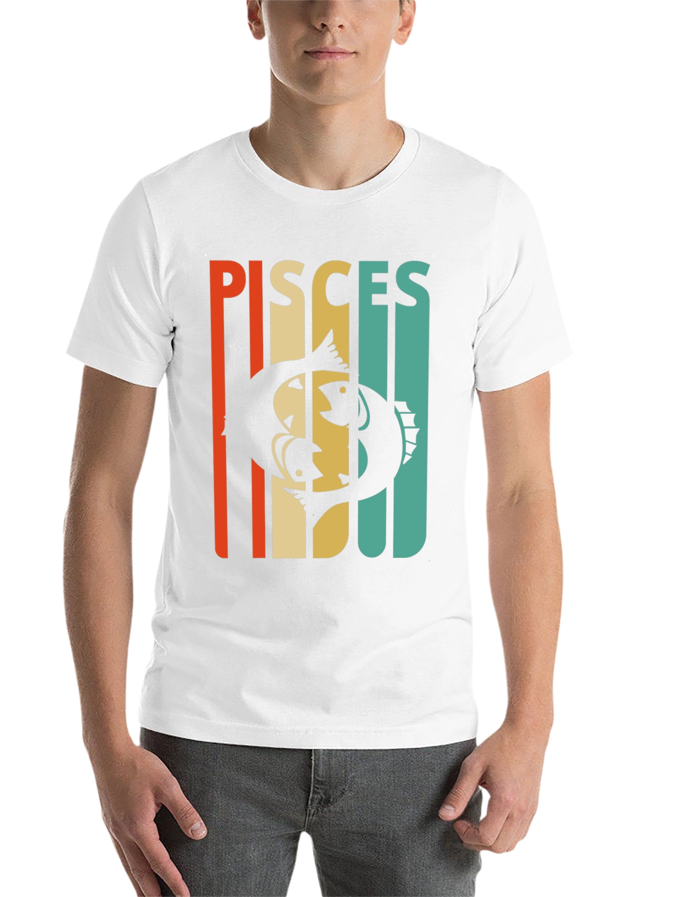 Black Pisces Zodiac Sign Graphic T-Shirt view 14