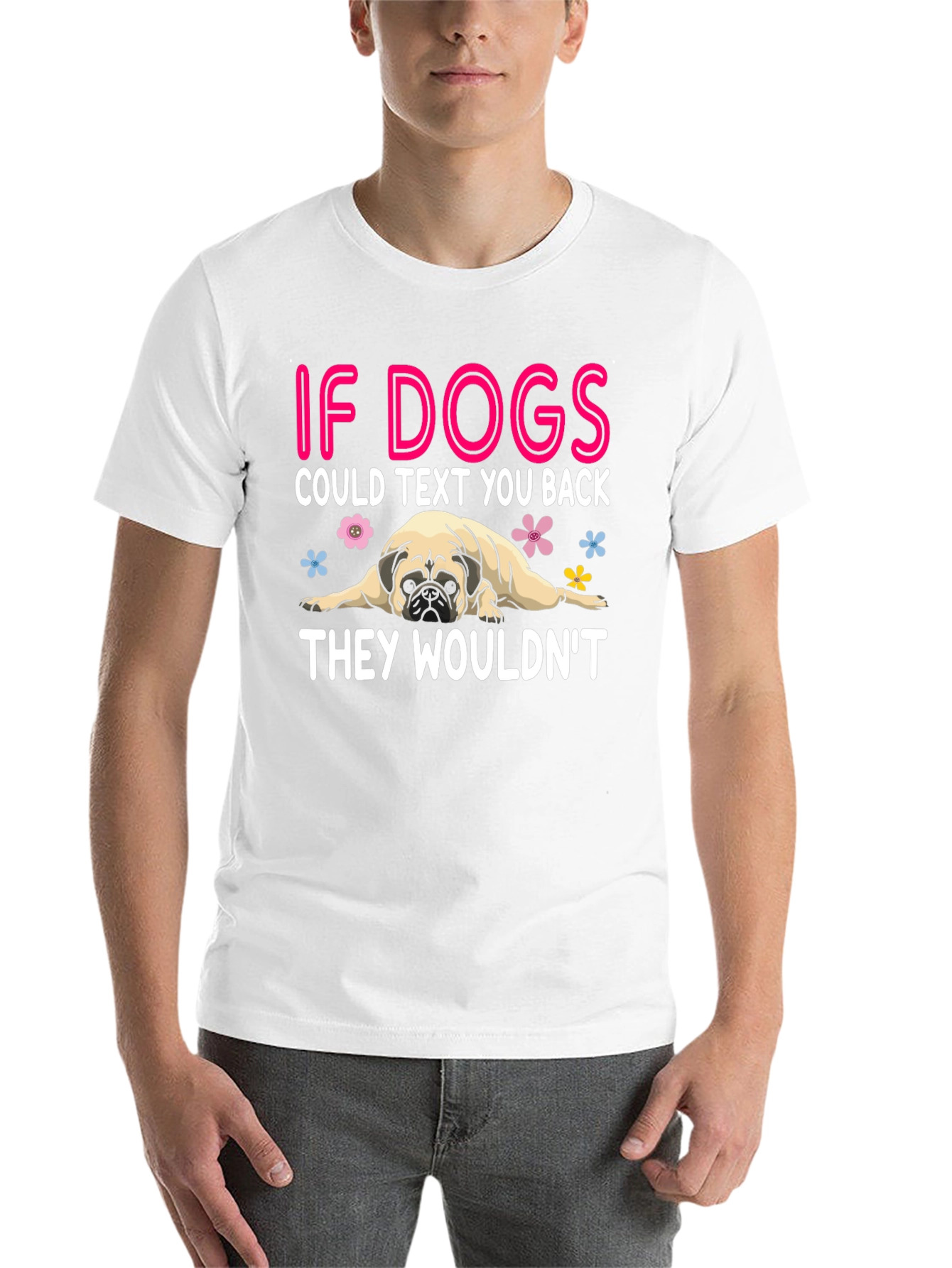Black Funny Dog T-Shirt - If Dogs Could Text view 14