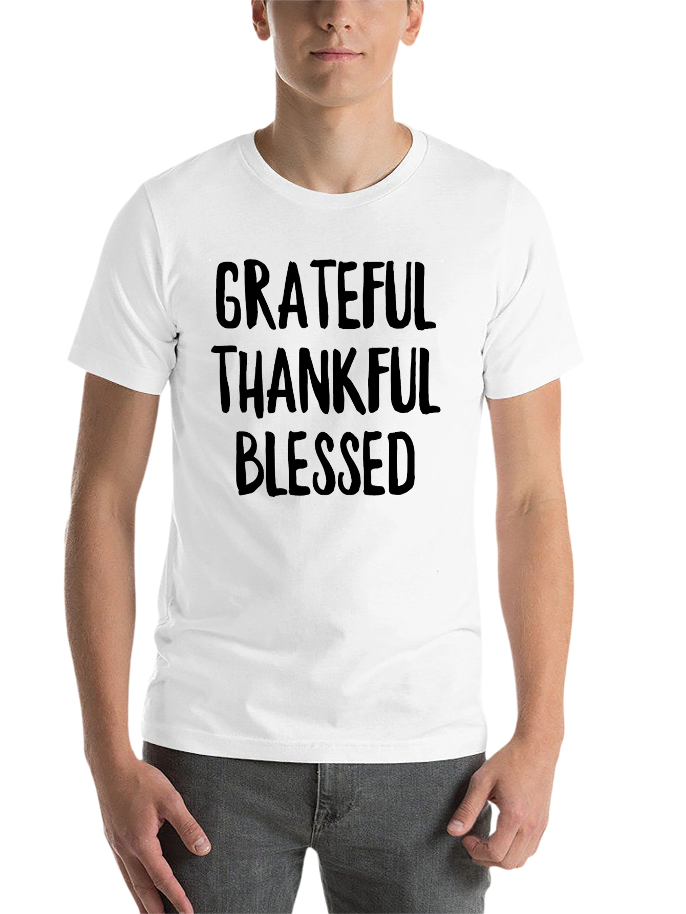 Black Grateful Thankful Blessed Graphic Tee view 14