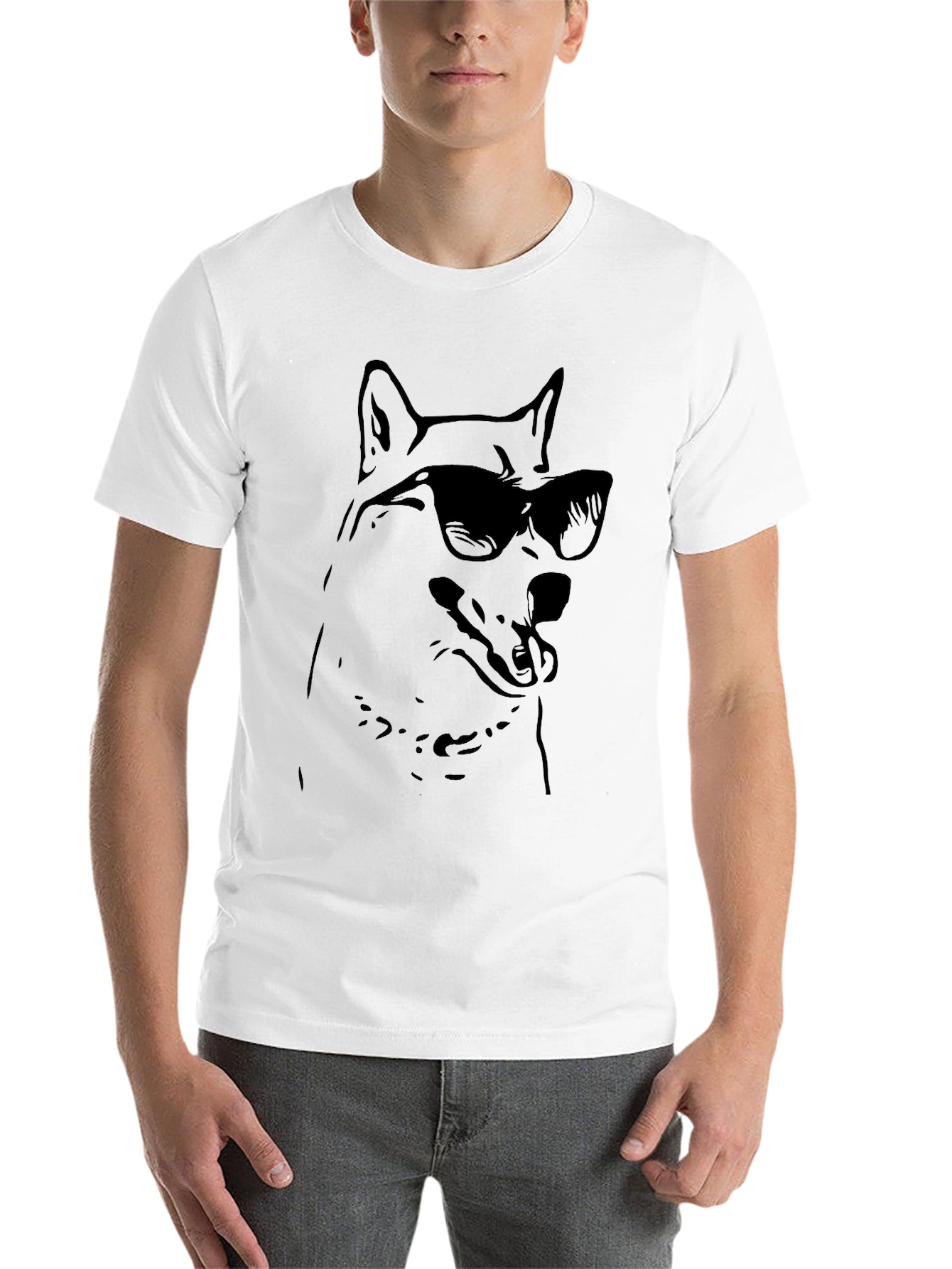 Black Cool Dog Graphic Tee - Black Unisex T-Shirt view 14