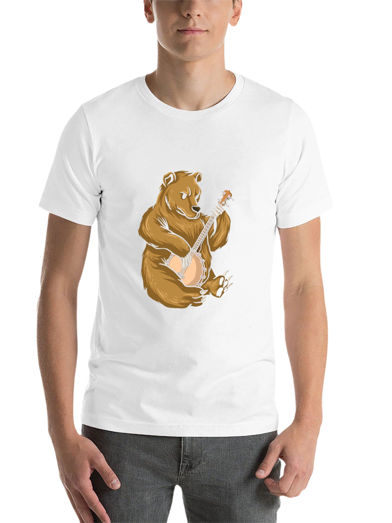 Black Bear Playing Banjo Graphic Tee view 14