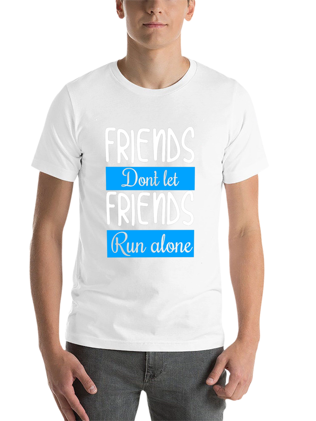 Black Friends Run Alone T-Shirt - Friendship Gift view 14