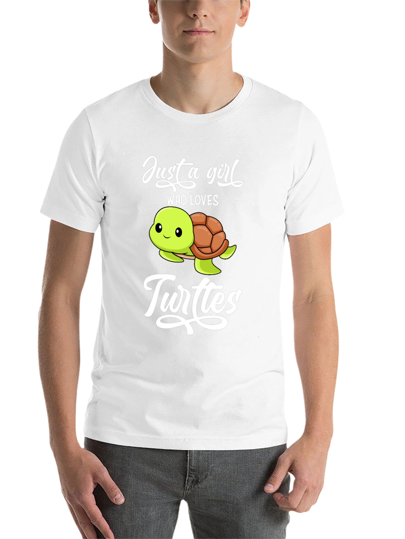 Black Just A Girl Who Loves Turtles Graphic T-Shirt view 14