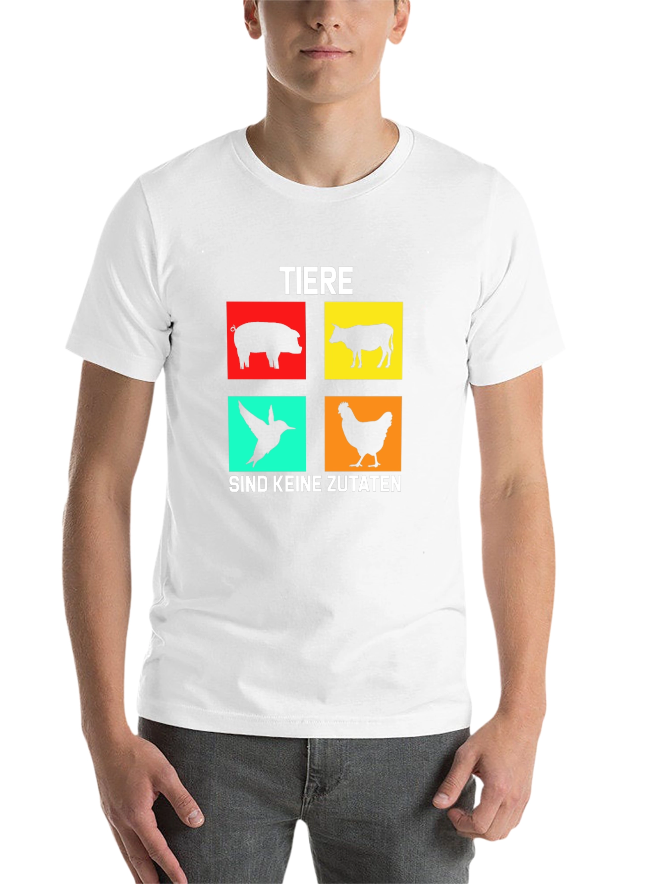 Black Vegan T-Shirt: Tiere Sind Keine Zutaten view 14