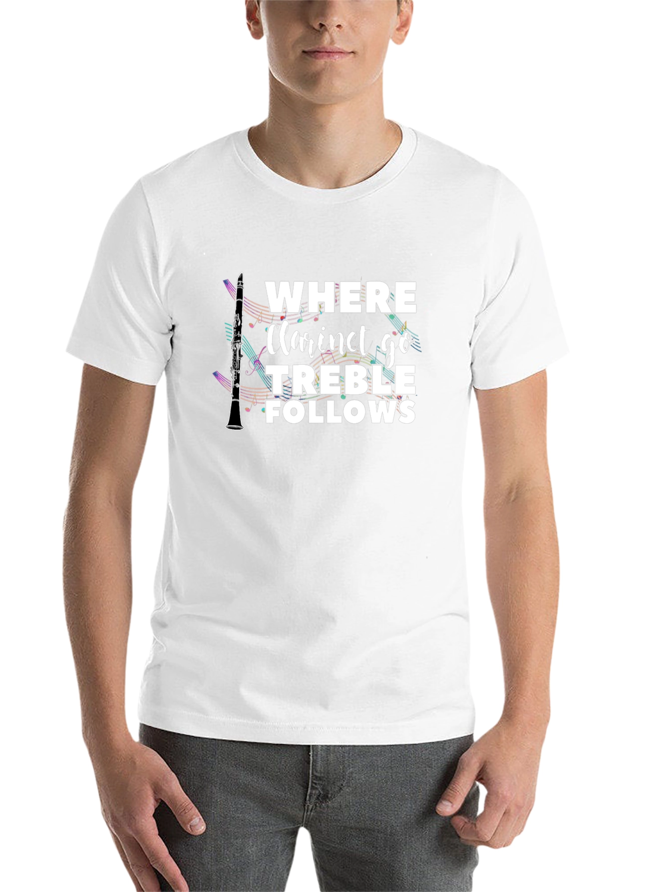 Black Where Clarinet Go Treble Follows Black T-Shirt view 14