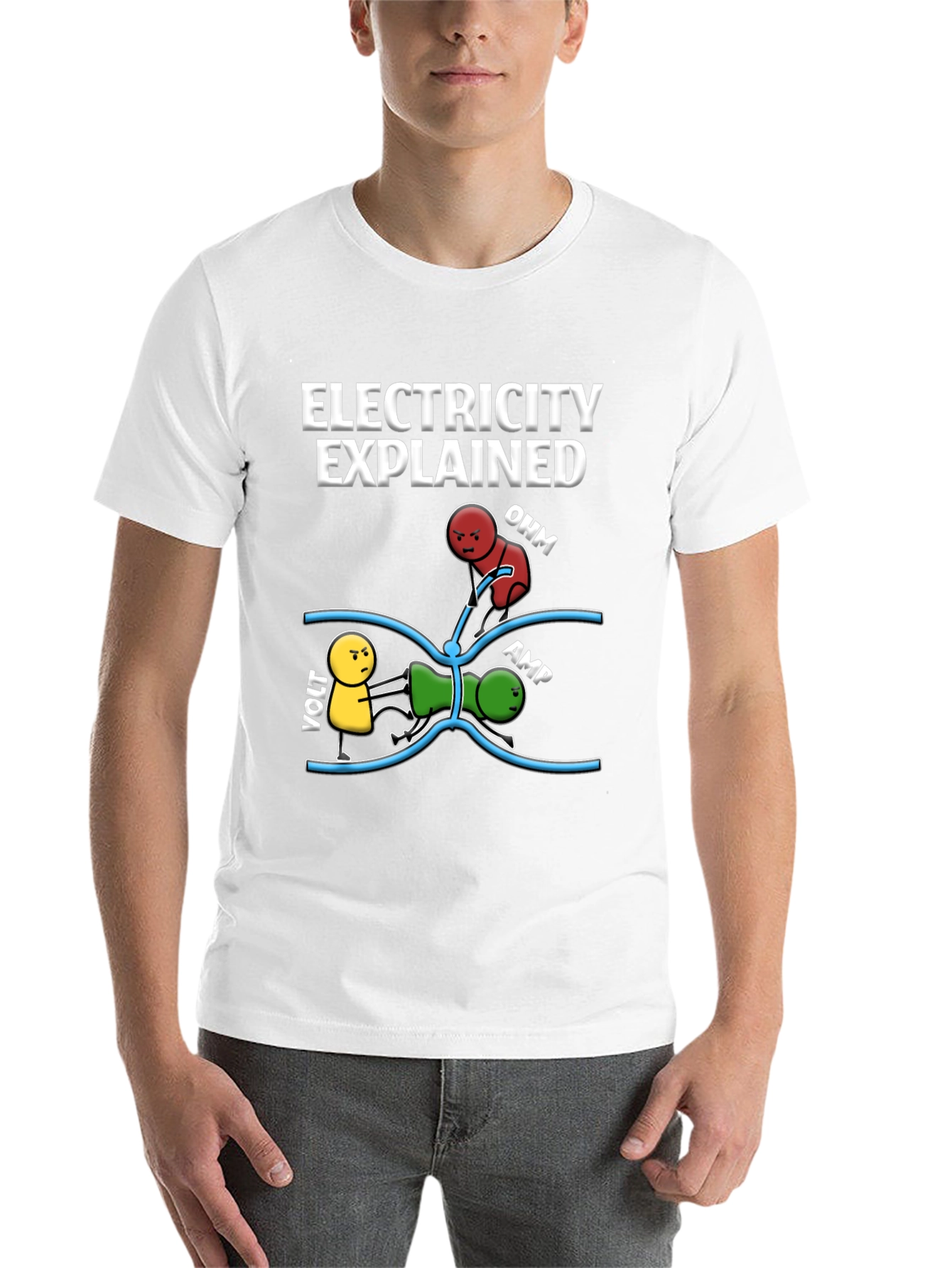 Black Electricity Explained Black Graphic T-Shirt view 14
