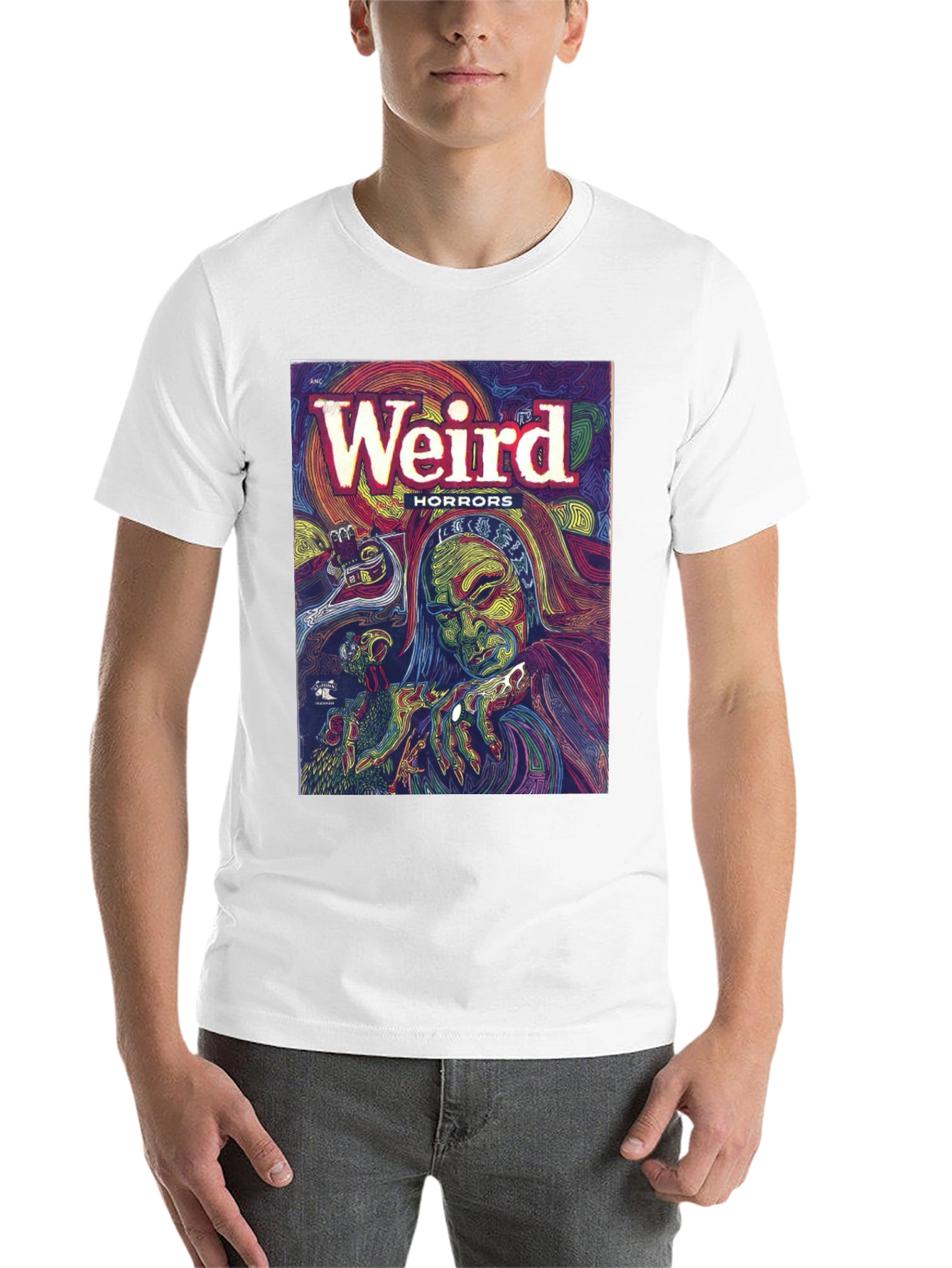 Weird Horrors Graphic Tee - Retro Comic Book Shirt - 14