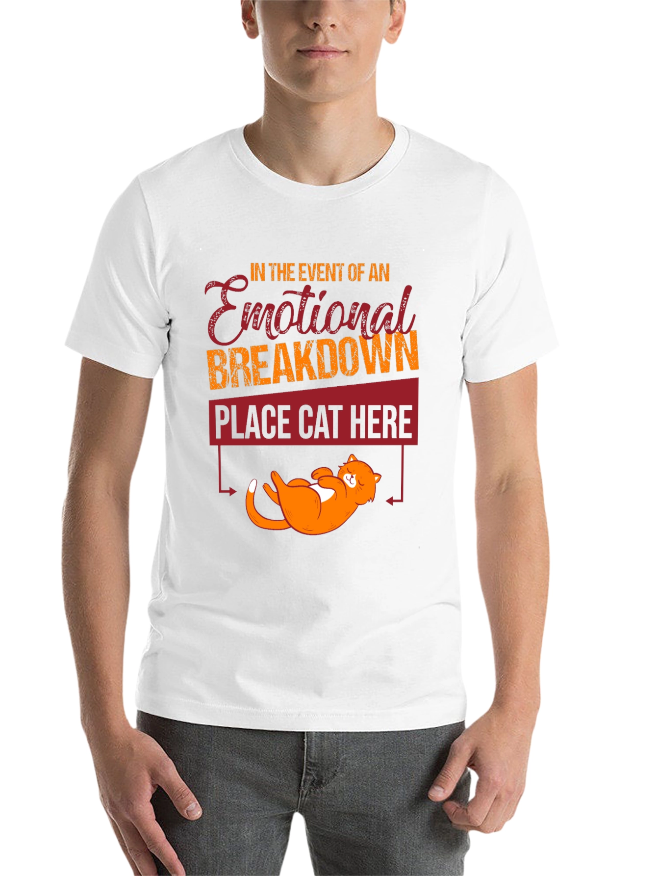 Black Emotional Breakdown Cat T-Shirt Funny view 14