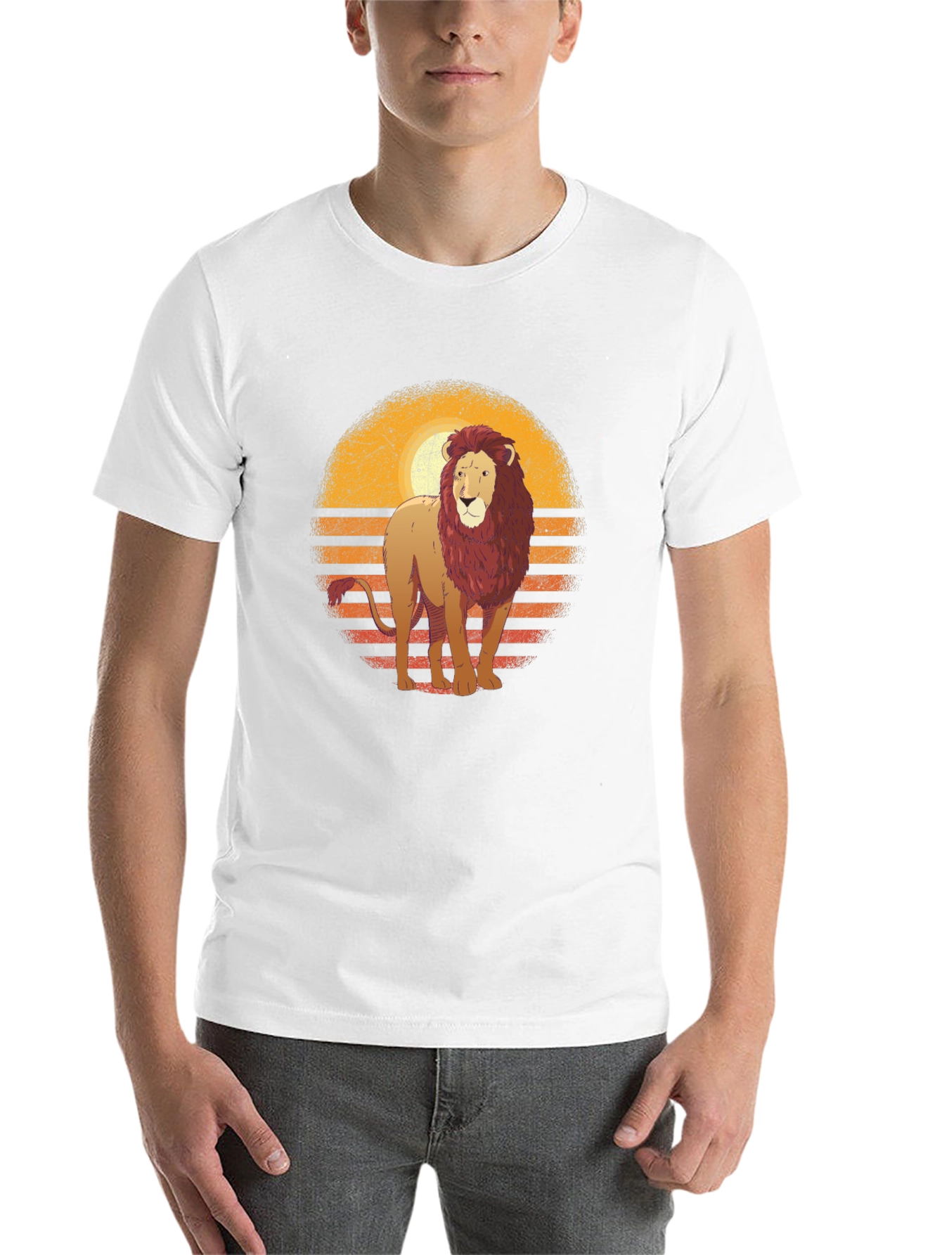 Black Lion Sunset Graphic T-Shirt - Black view 14