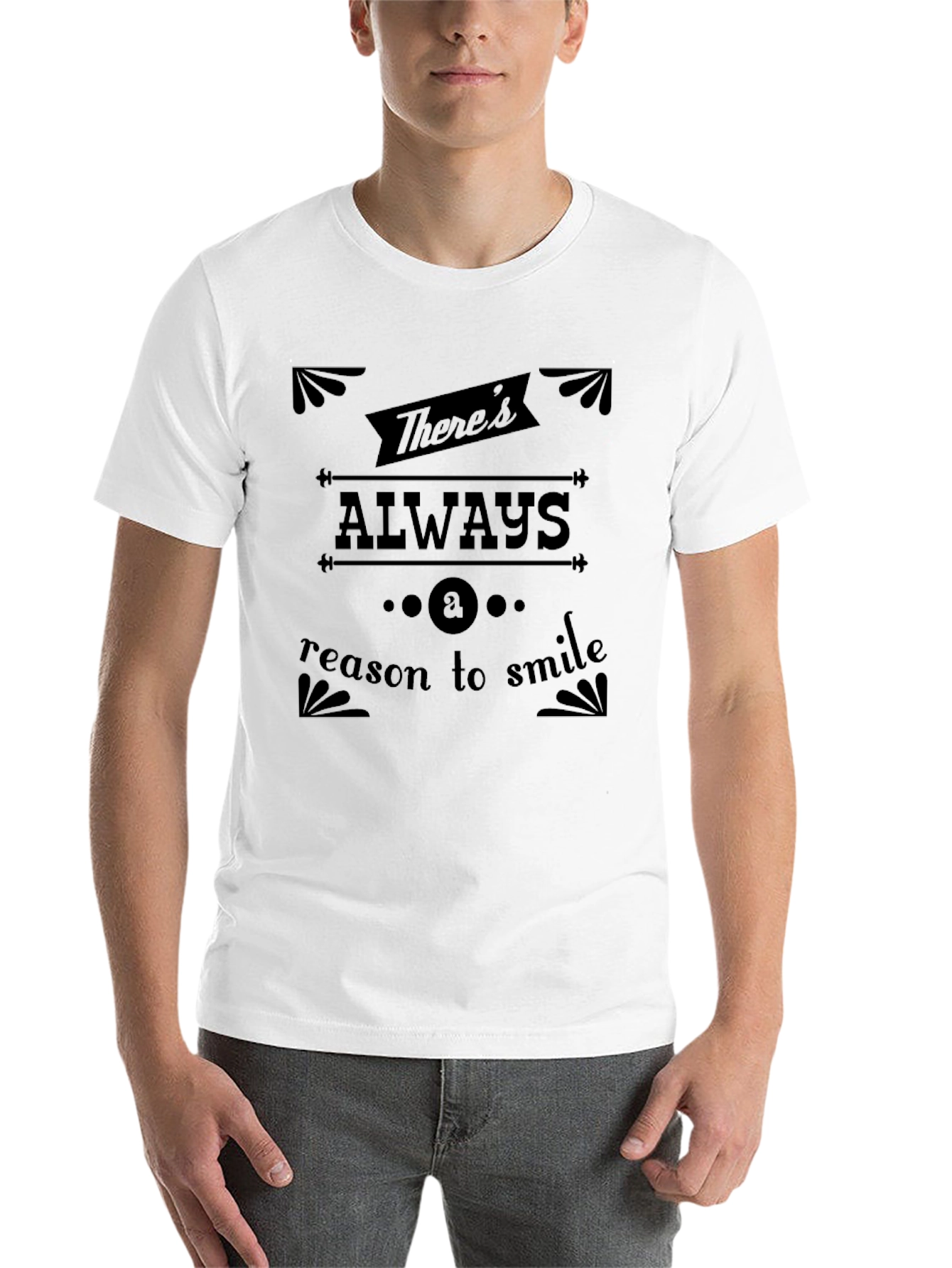 Black There's Always a Reason to Smile Graphic Tee view 14