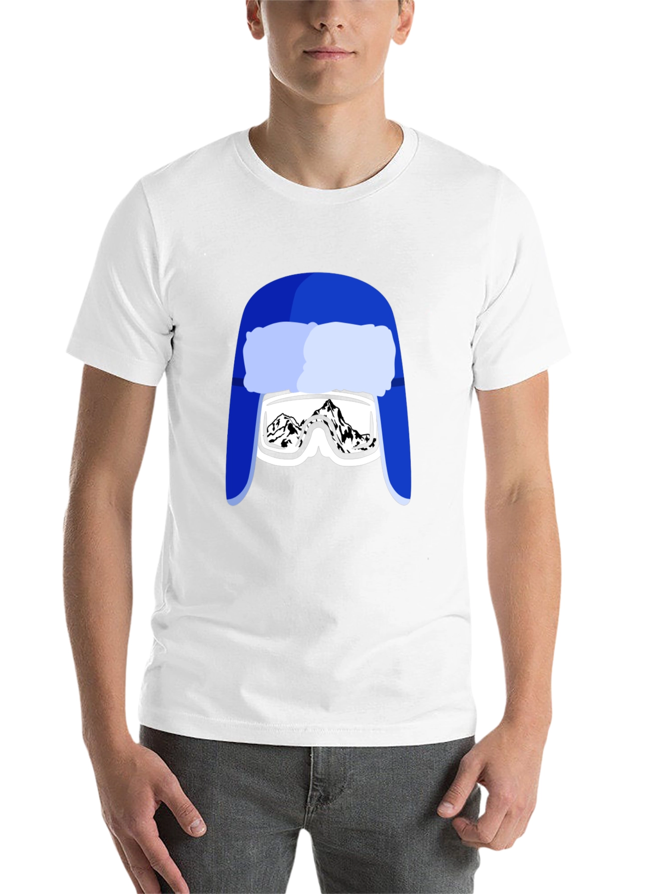 Black Funny Ski Hat Goggles T-Shirt view 14