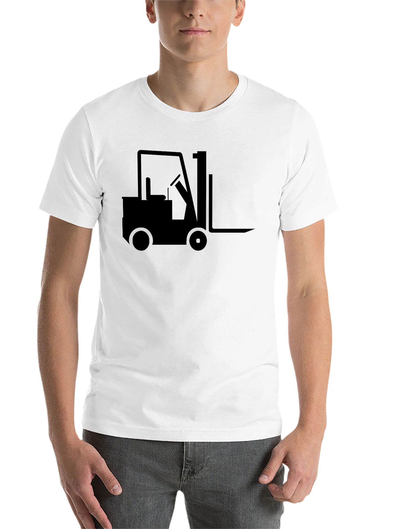 Black Forklift Graphic Tee - Black Crew Neck T-Shirt view 14