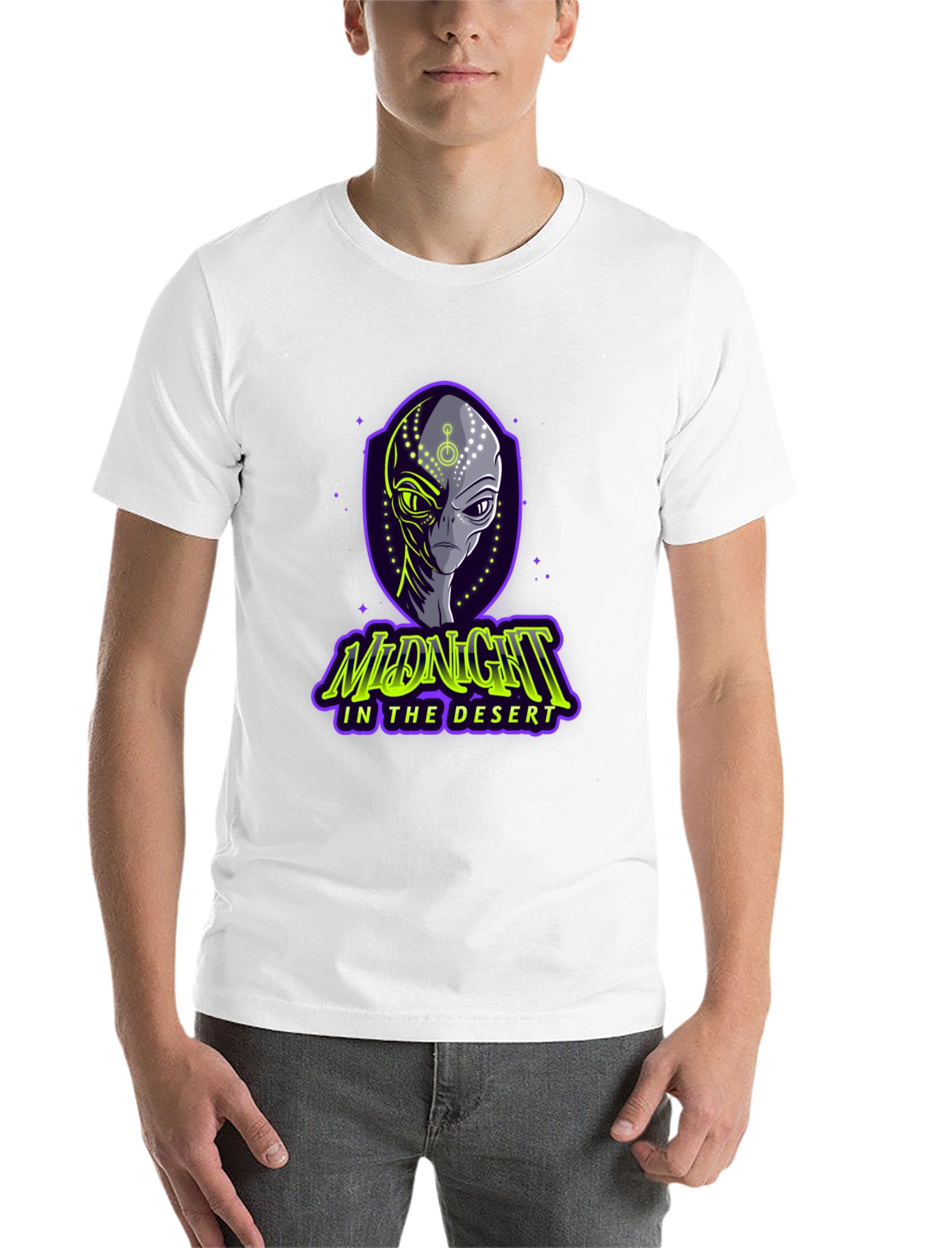 Black Midnight in the Desert Alien Graphic Tee view 14